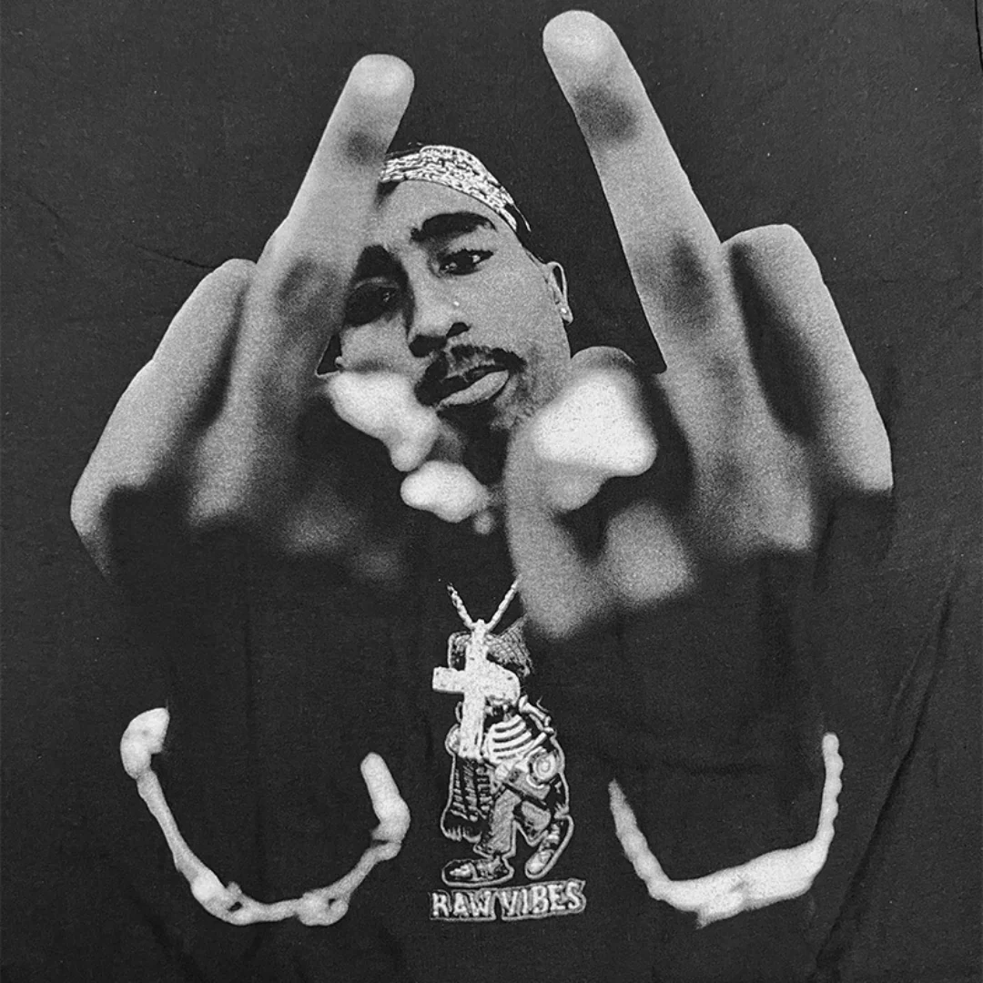 2PAC 'MIDDLE FINGERS' T-SHIRT - Image 5