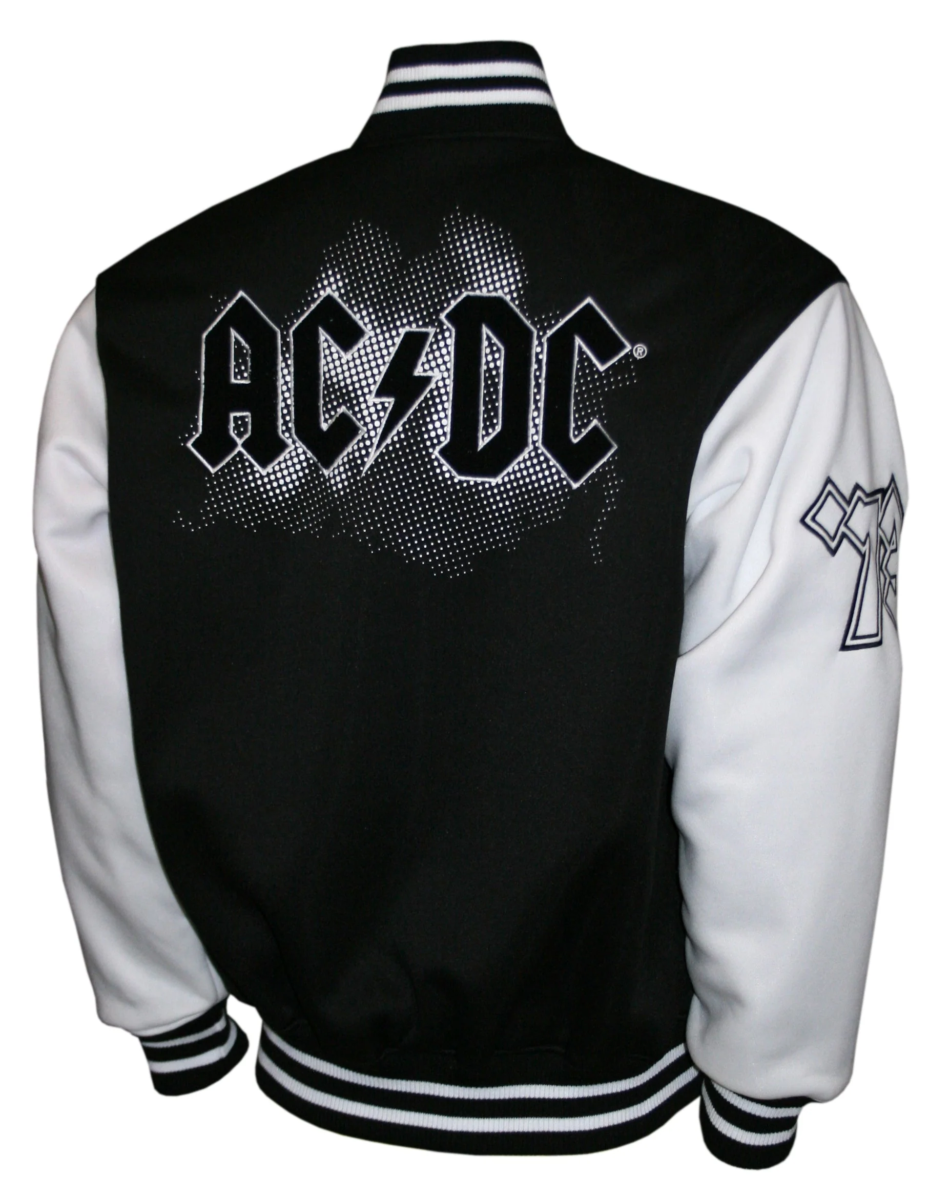 ACDC WHITE/BLACK CHENILLE VARSITY FLEECE JACKET - Image 2