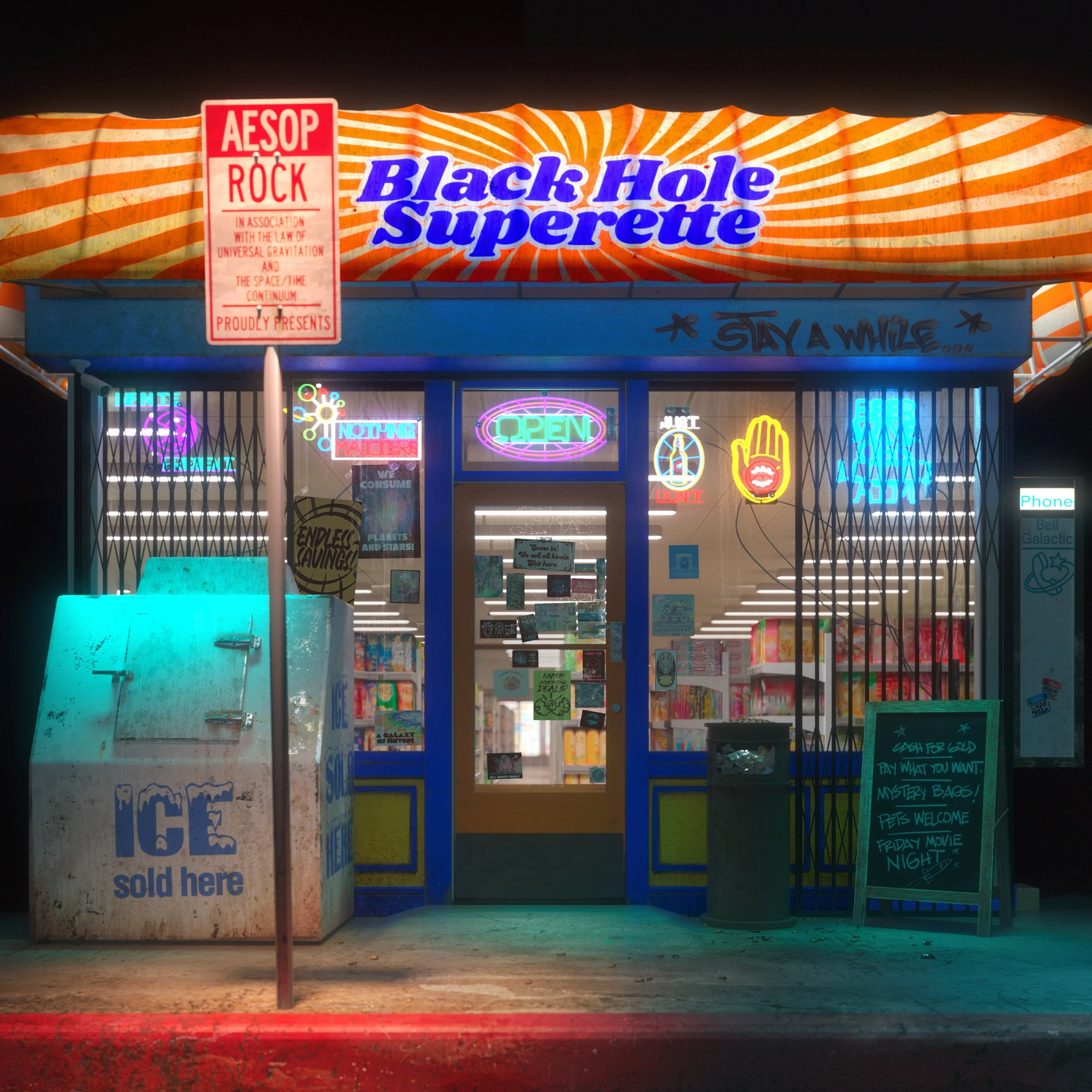 AESOP ROCK 'BLACK HOLE SUPERETTE' 2LP - BLACK ICE - Image 2