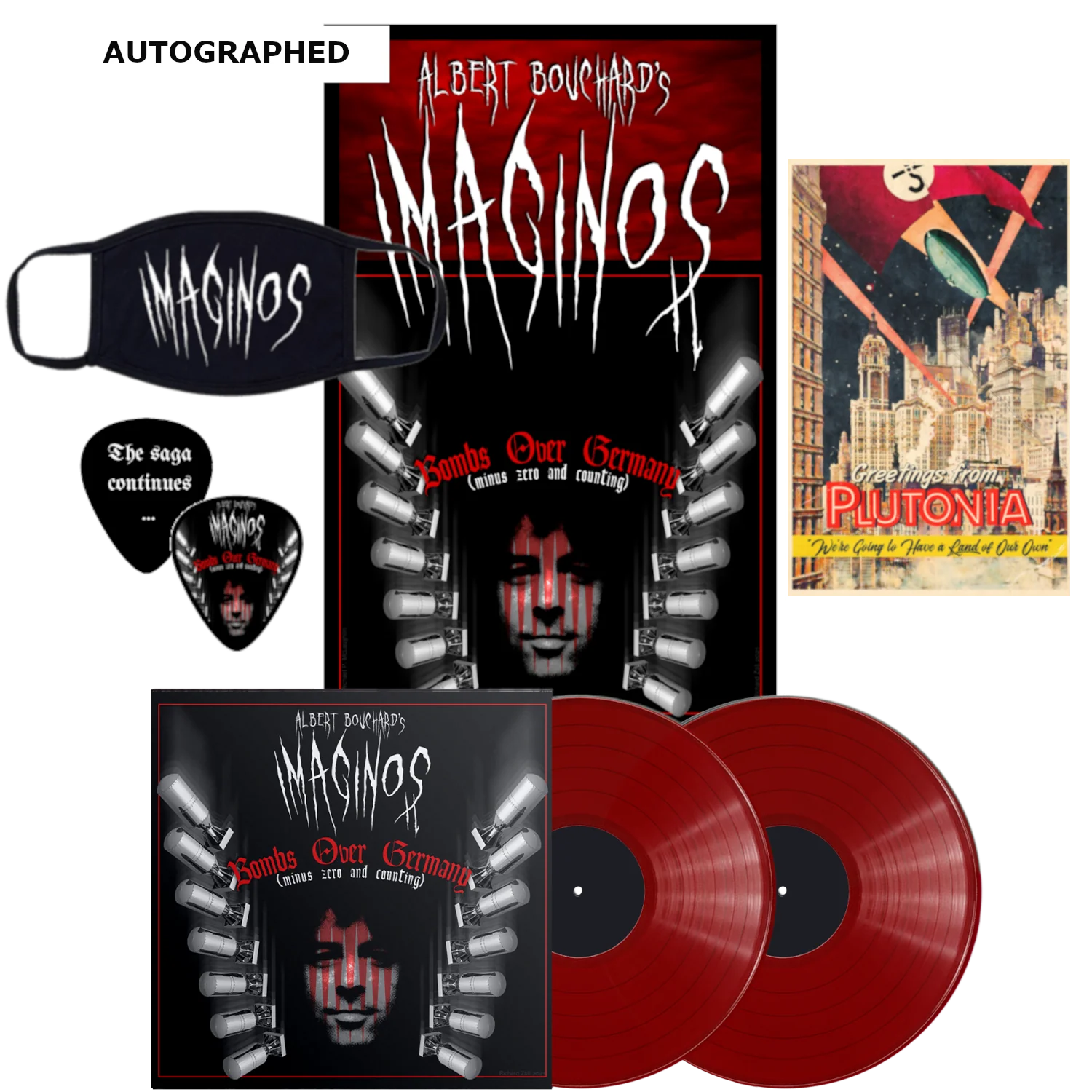 ALBERT BOUCHARD'S 'IMAGINOS II - BOMBS OVER GERMANY (MINUS ZERO AND COUNTING)' 2LP - EXCLUSIVE - LTD. 100 - RUBY