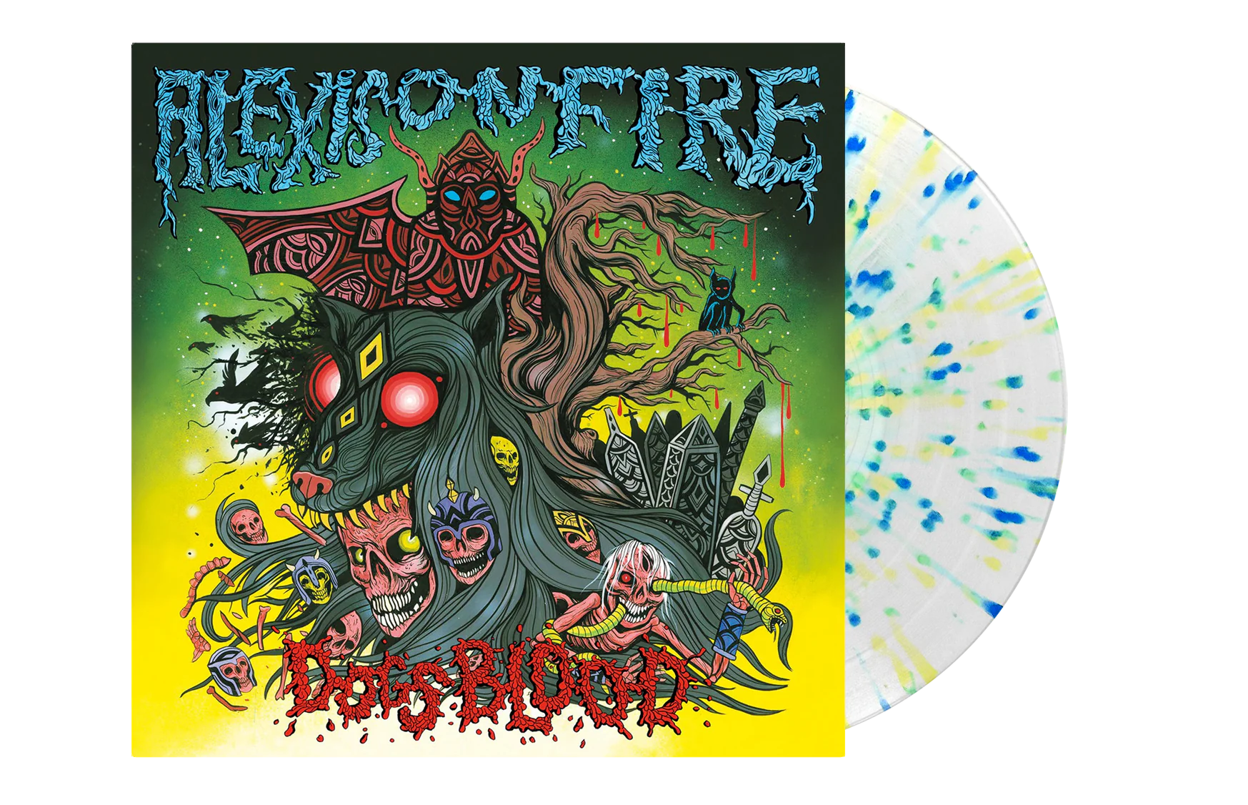 ALEXISONFIRE ‘DOGS BLOOD’ EP - EXCLUSIVE - LTD. 300 - CLEAR/SPRING GREEN/SKY BLUE/CANARY/SPLATTER