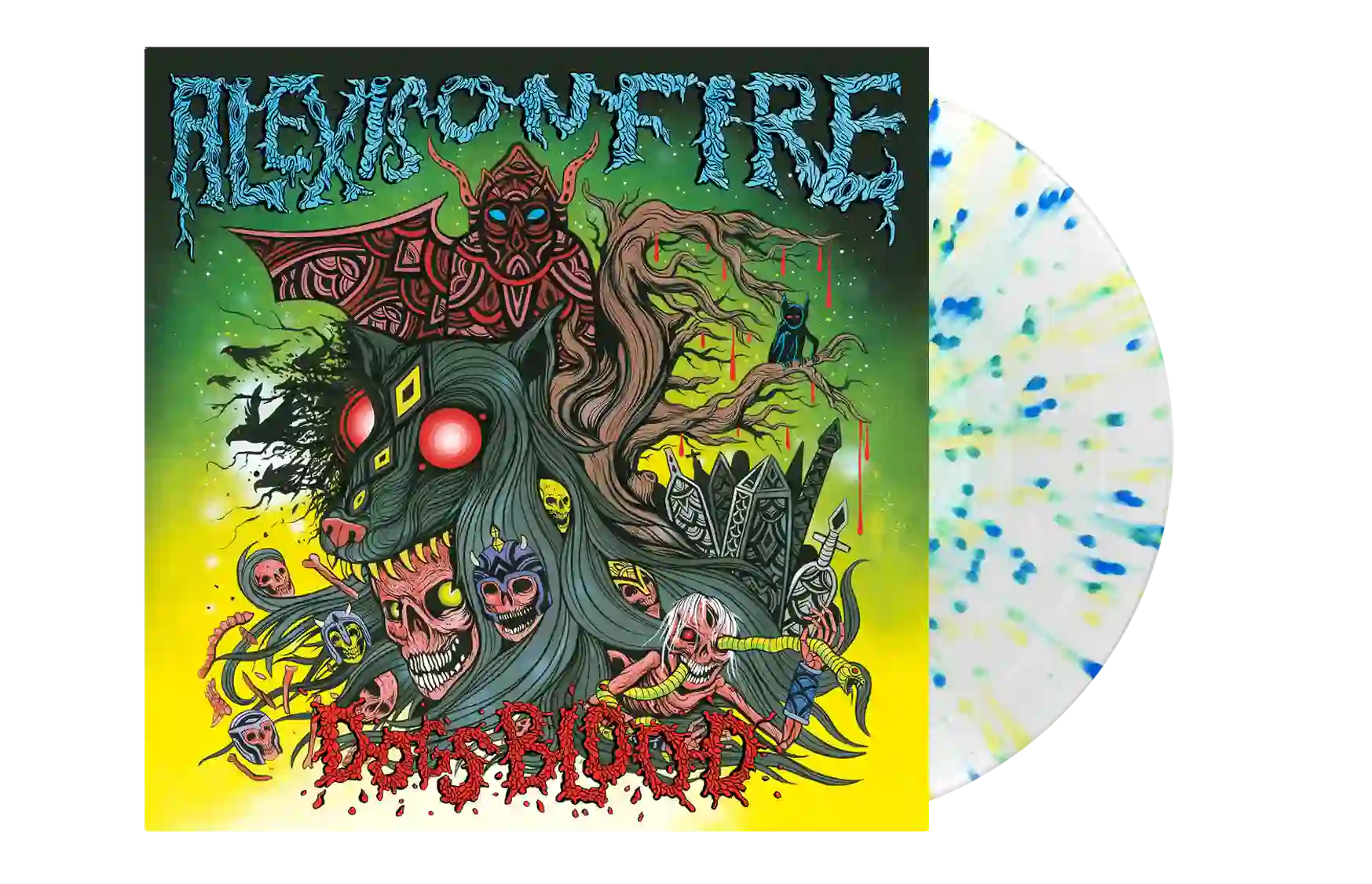 ALEXISONFIRE ‘DOGS BLOOD’ EP - EXCLUSIVE - LTD. 300 - CLEAR/SPRING GREEN/SKY BLUE/CANARY/SPLATTER - Image 3