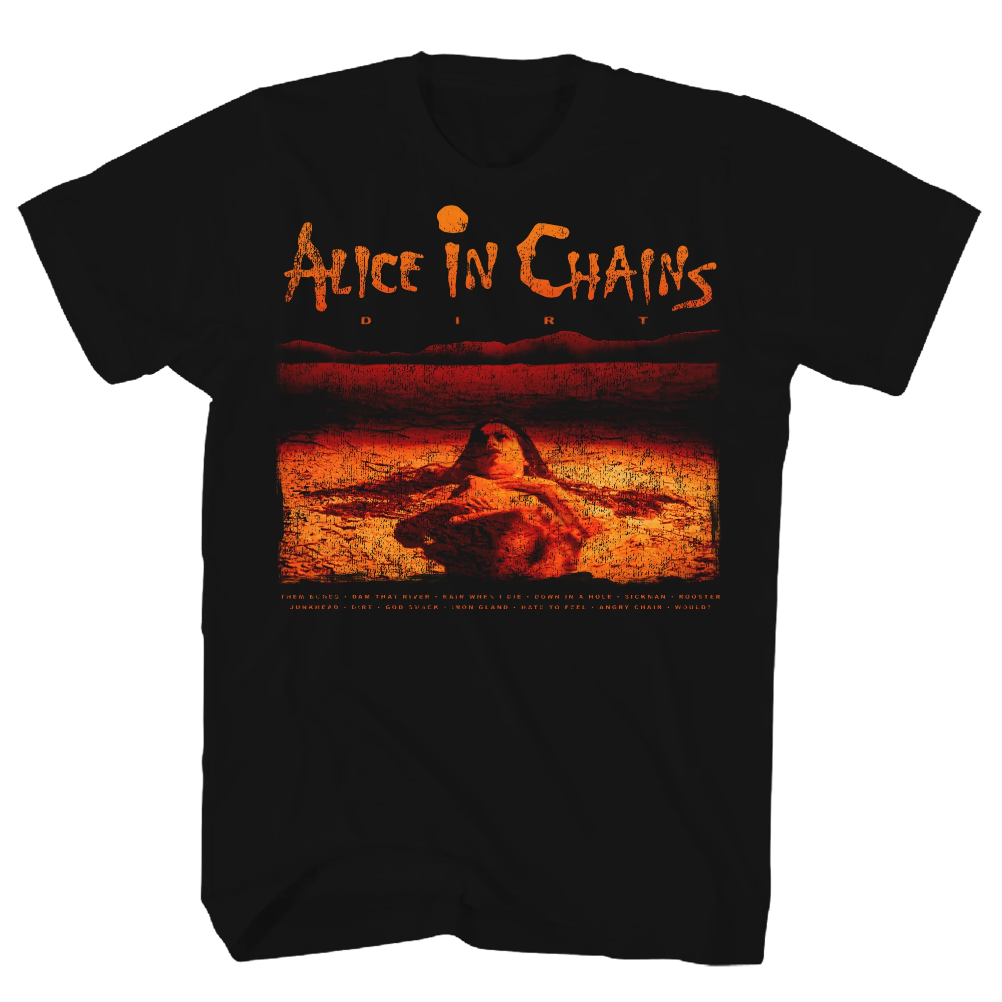 ALICE IN CHAINS DIRT ALBUM TRACK LIST BLACK T-SHIRT