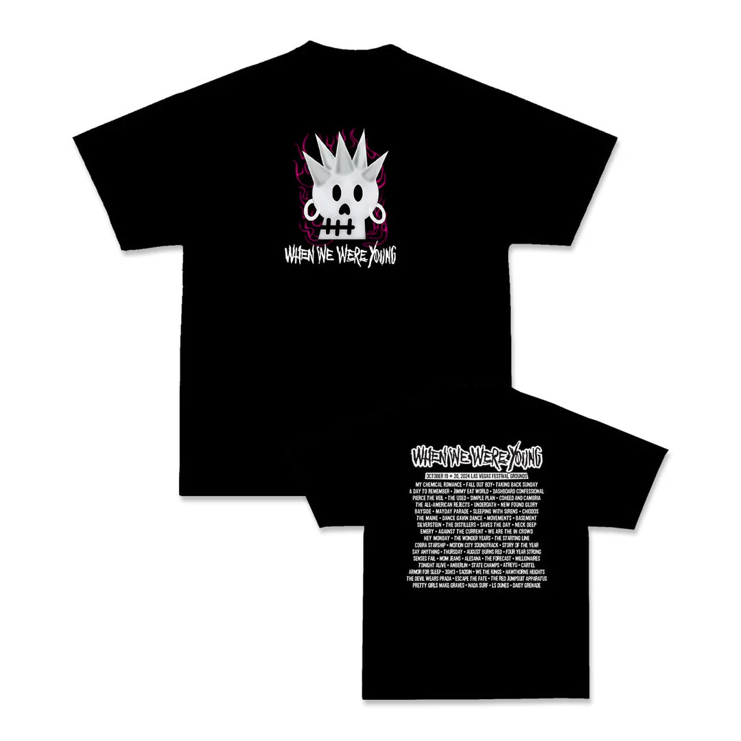 ALTERNATIVE PRESS WINTER 2024 ISSUE FEATURING WHEN WE WERE YOUNG W/ FALL OUT BOY + 'SPIKED SKULL LINEUP' T-SHIRT - Image 2