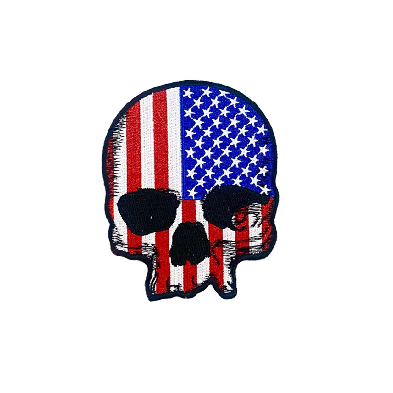 AMERICAN FLAG SKULL - EMBROIDERED PATCH