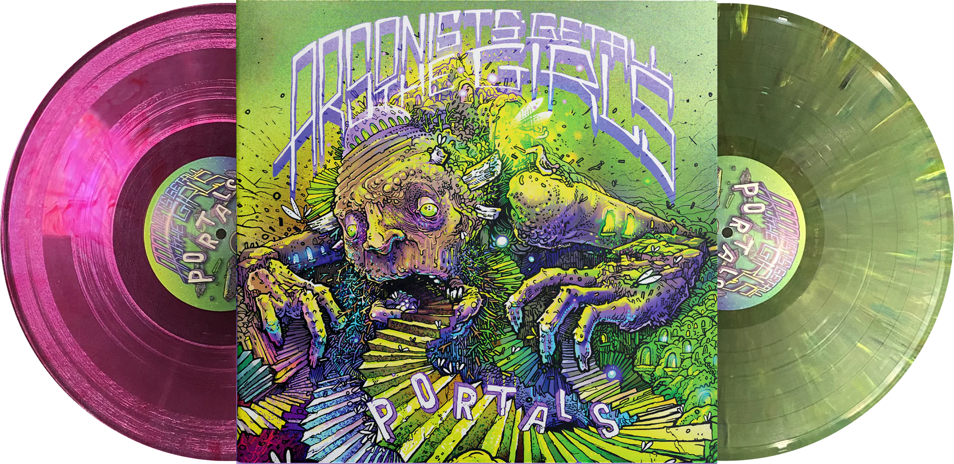 ARSONISTS GET ALL THE GIRLS ‘PORTALS’ 2LP - EXCLUSIVE - LTD. 100 - VIOLET/WHITE/SWIRL - Image 2