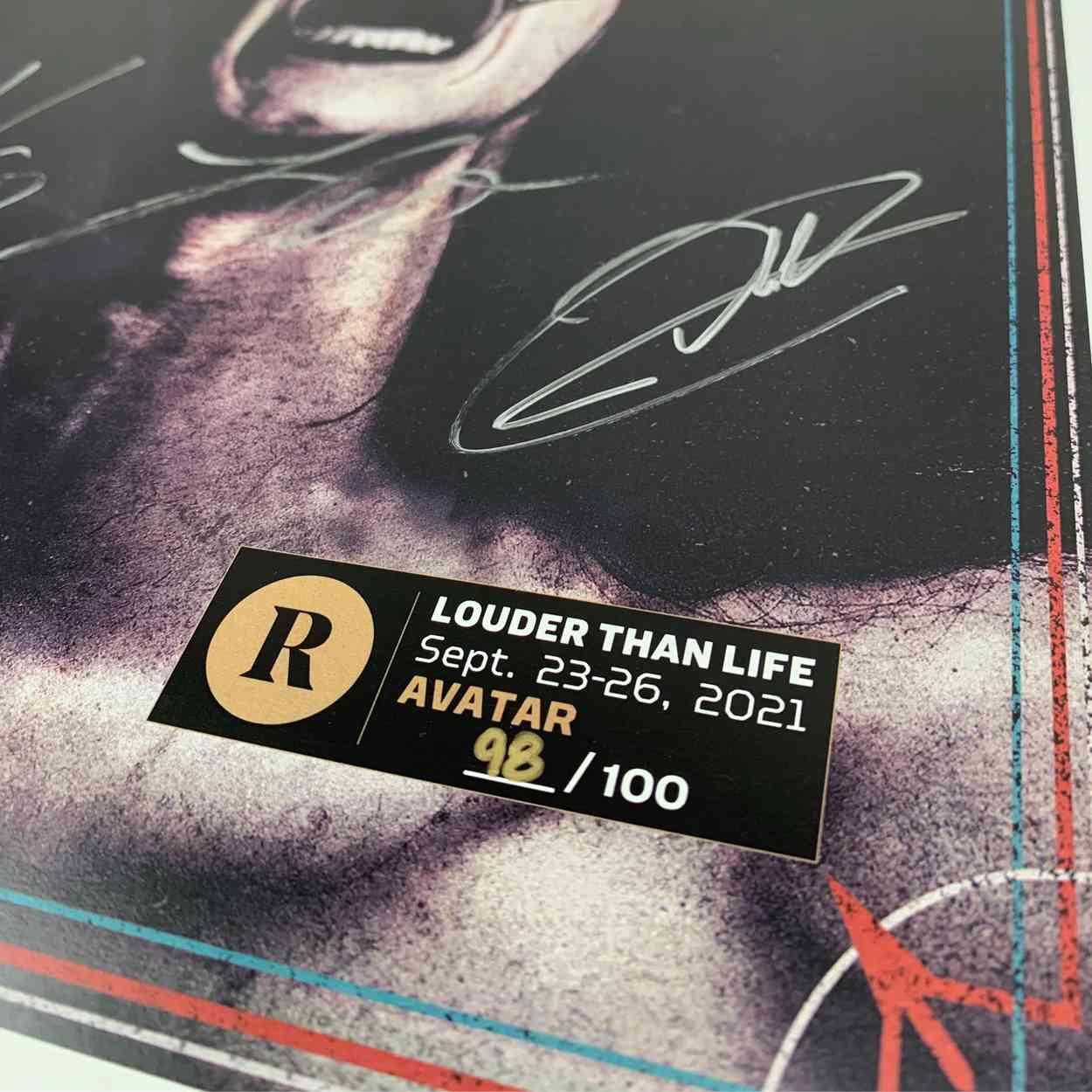 AVATAR X REVOLVER X LOUDER THAN LIFE - SIGNED FESTIVAL POSTER - Image 2