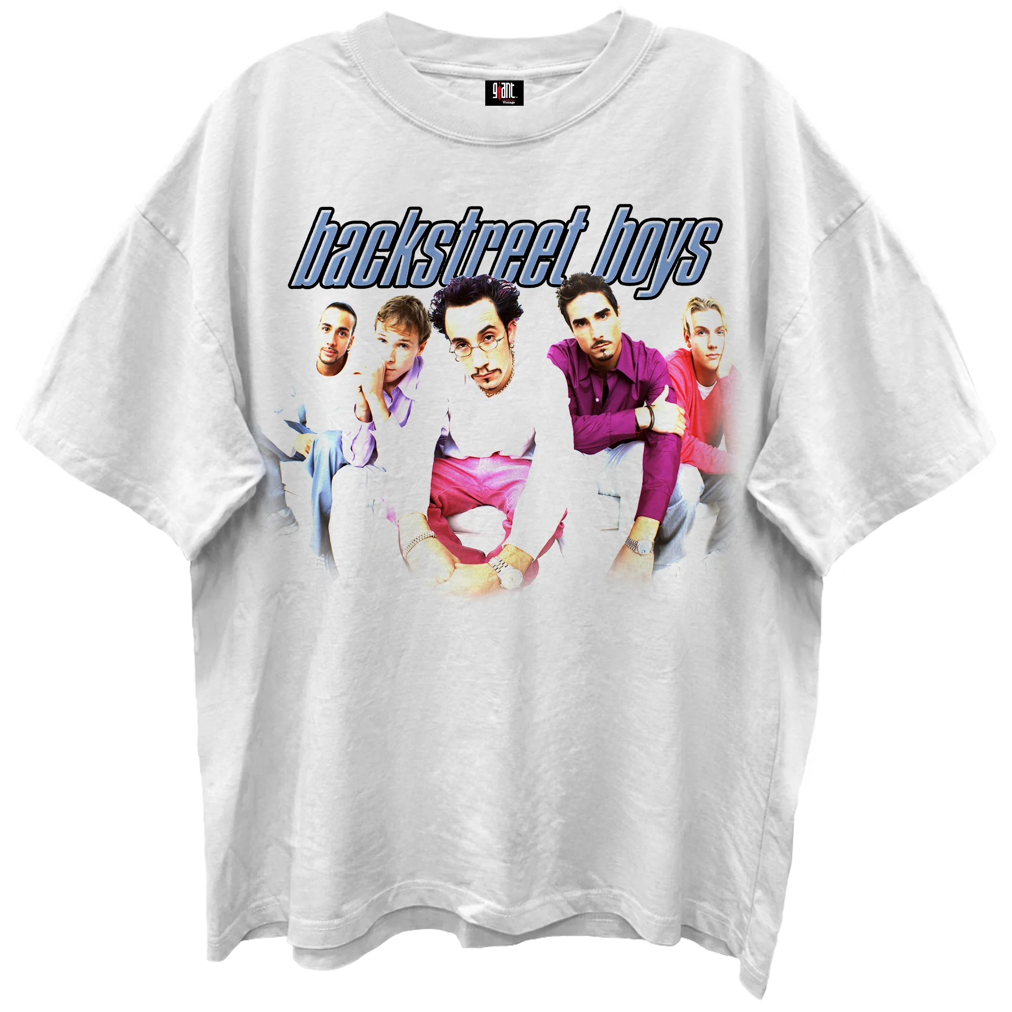 BACKSTREET BOYS I WANT IT THAT WAY BLANC WHITE ENZYME WASH T-SHIRT/GIANT VINTAGE