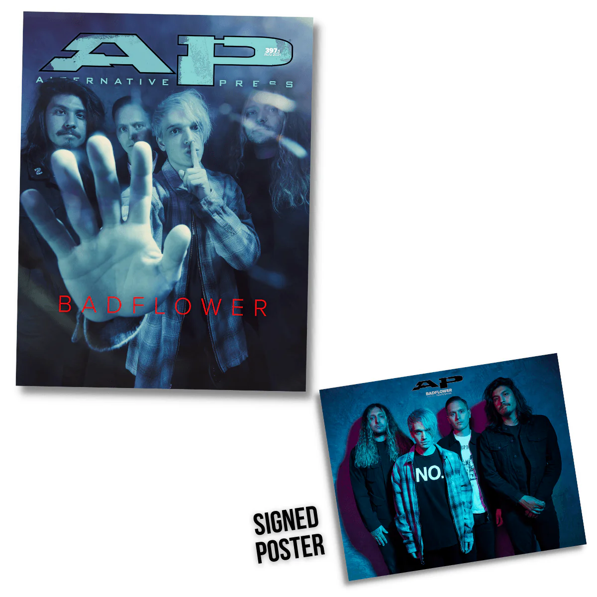 ALTERNATIVE PRESS AUGUST 2021 ISSUE FEATURING BADFLOWER + SIGNED POSTER BUNDLE