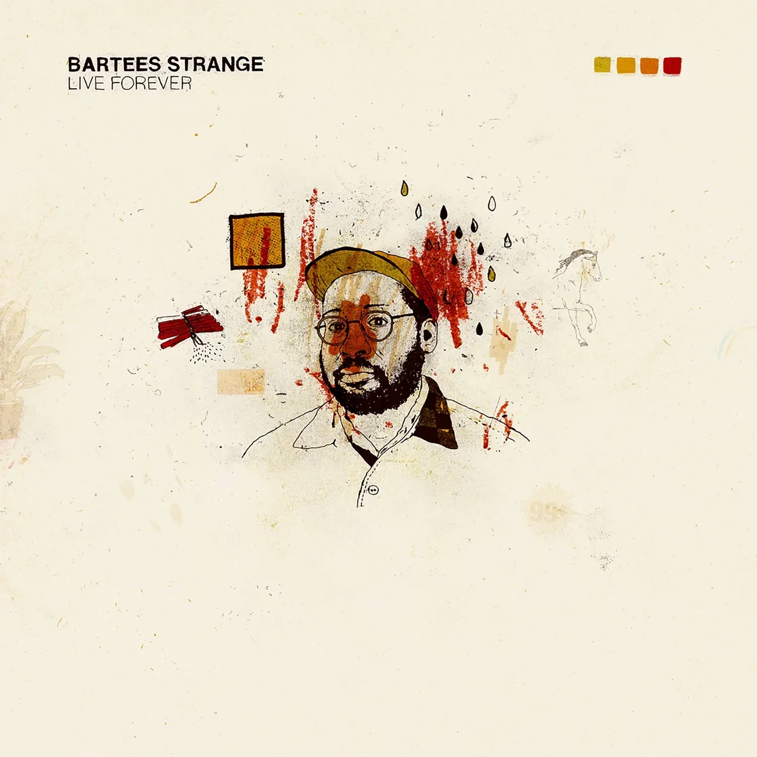 BARTEES STRANGE 'LIVE FOREVER' LP - BONE/BLACK SWIRL - Image 2