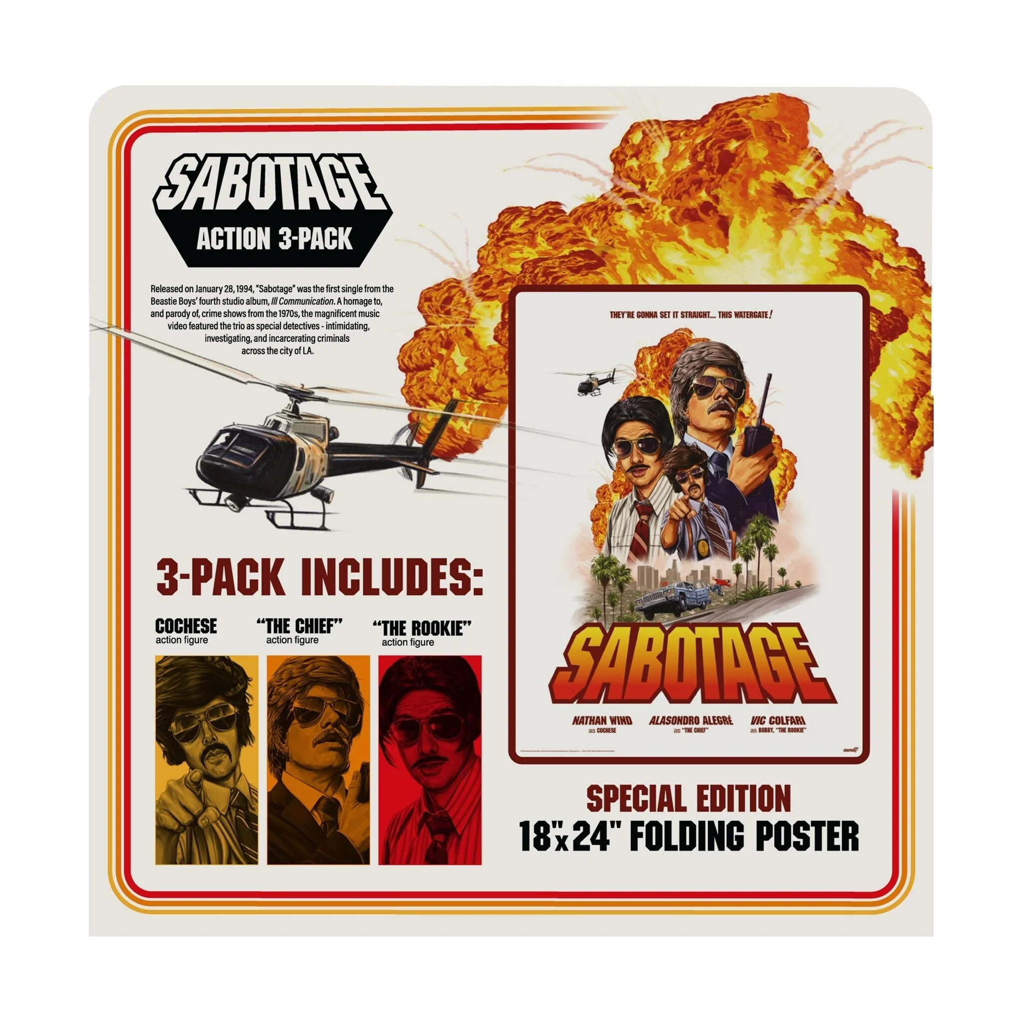 BEASTIE BOYS SABOTAGE WAVE 3 REACTION ACTION FIGURE THREE PACK - Image 4