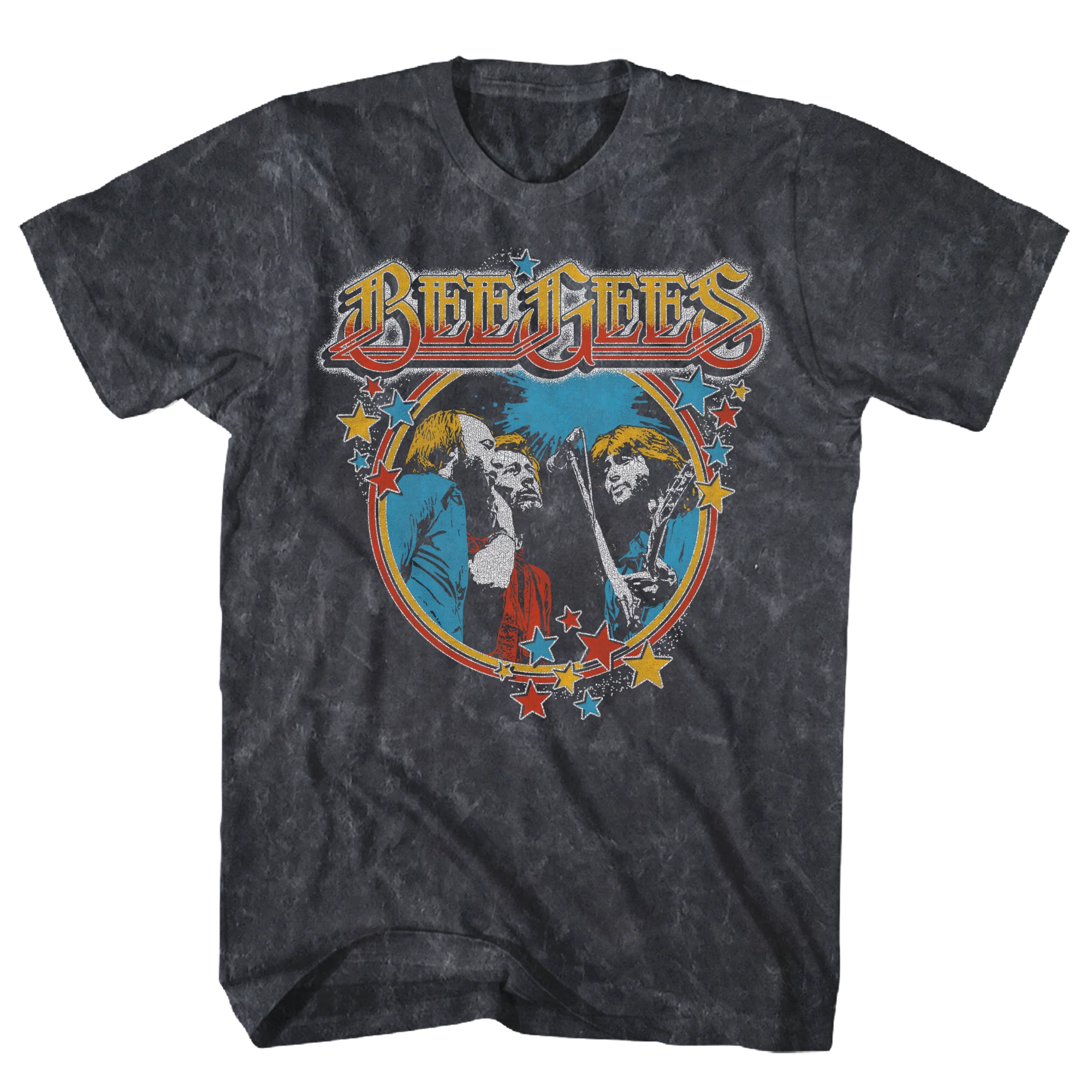 BEE GEES STAR VINTAGE BLACK MINERAL WASH TEE