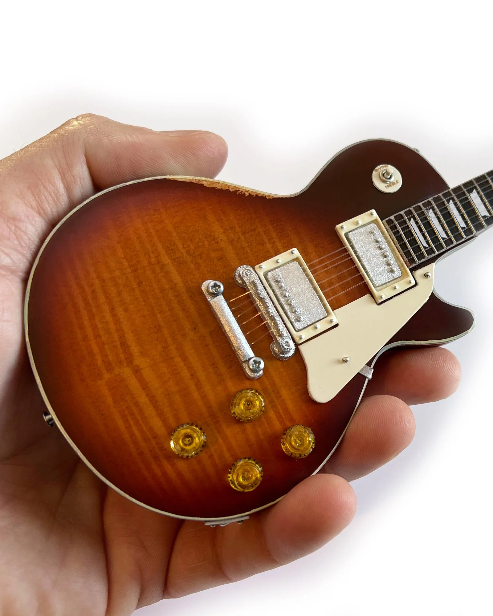 BILLY F GIBBONS AGED "PEARLY GATES" GIBSON LES PAUL MINI GUITAR MODEL - Image 10