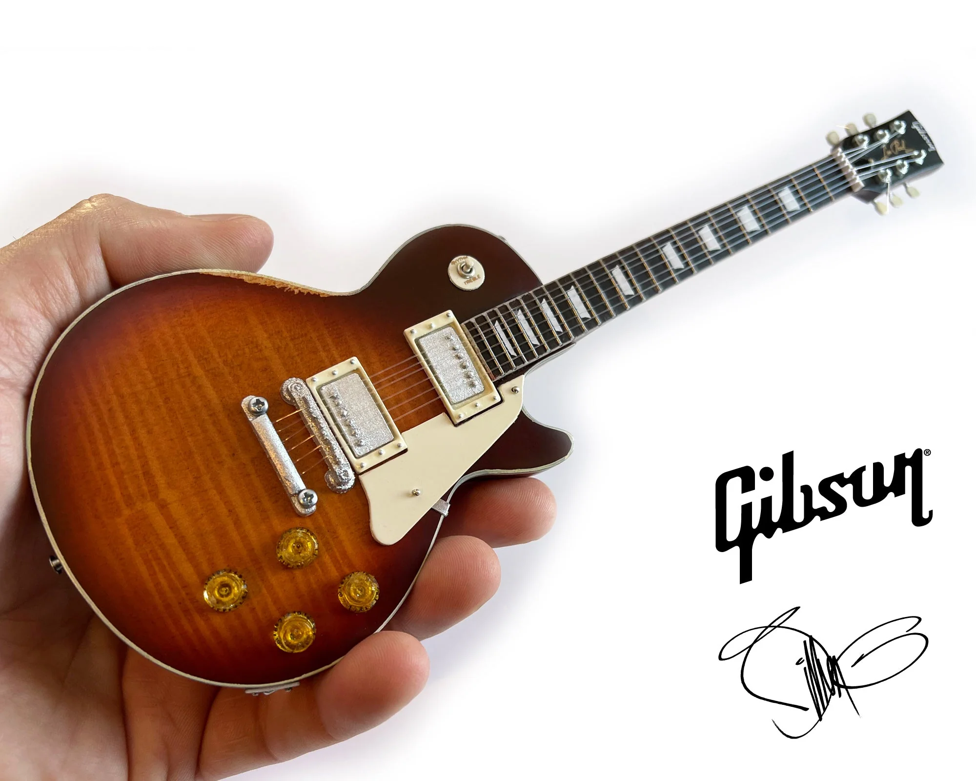 BILLY F GIBBONS AGED "PEARLY GATES" GIBSON LES PAUL MINI GUITAR MODEL - Image 7