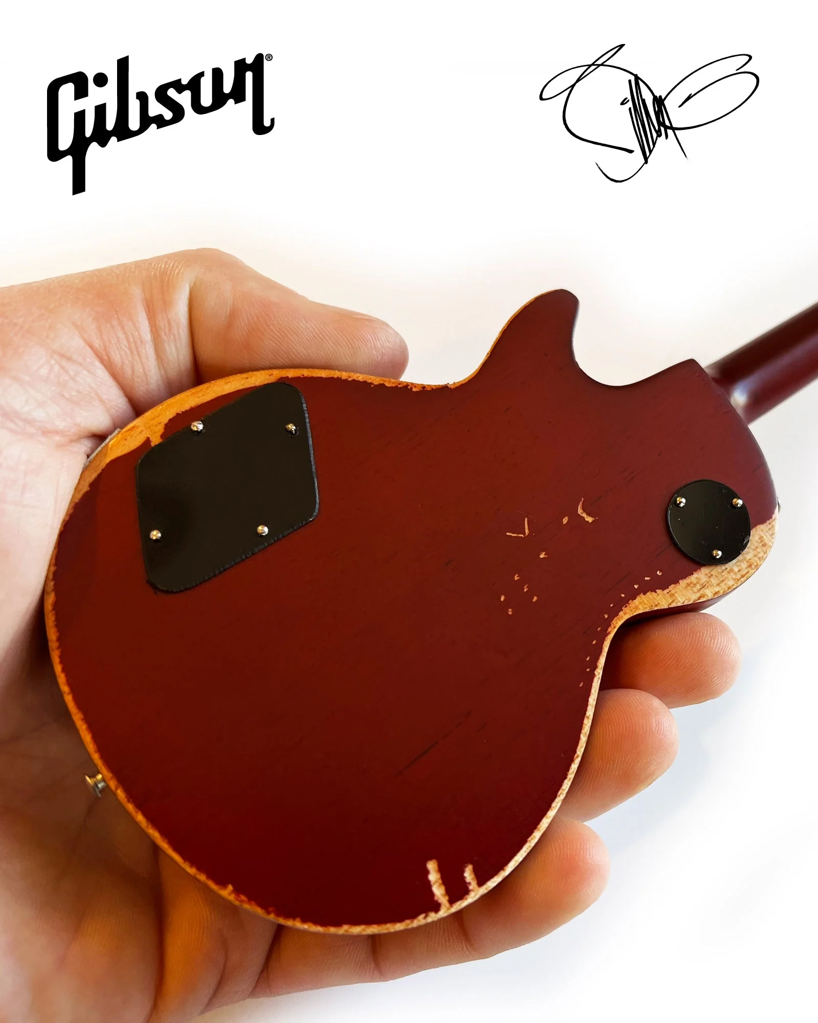 BILLY F GIBBONS AGED "PEARLY GATES" GIBSON LES PAUL MINI GUITAR MODEL - Image 8