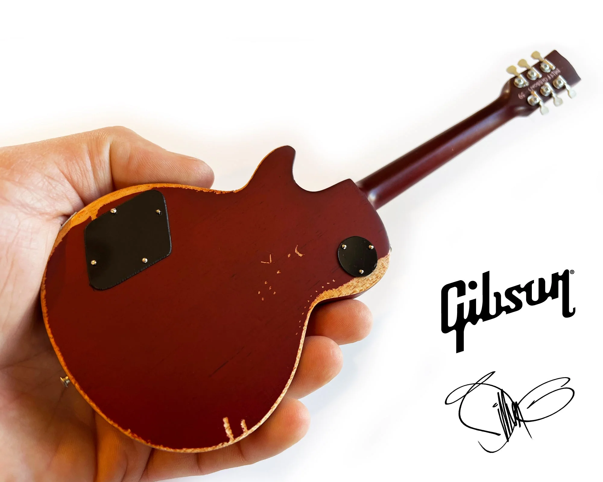 BILLY F GIBBONS AGED "PEARLY GATES" GIBSON LES PAUL MINI GUITAR MODEL - Image 9