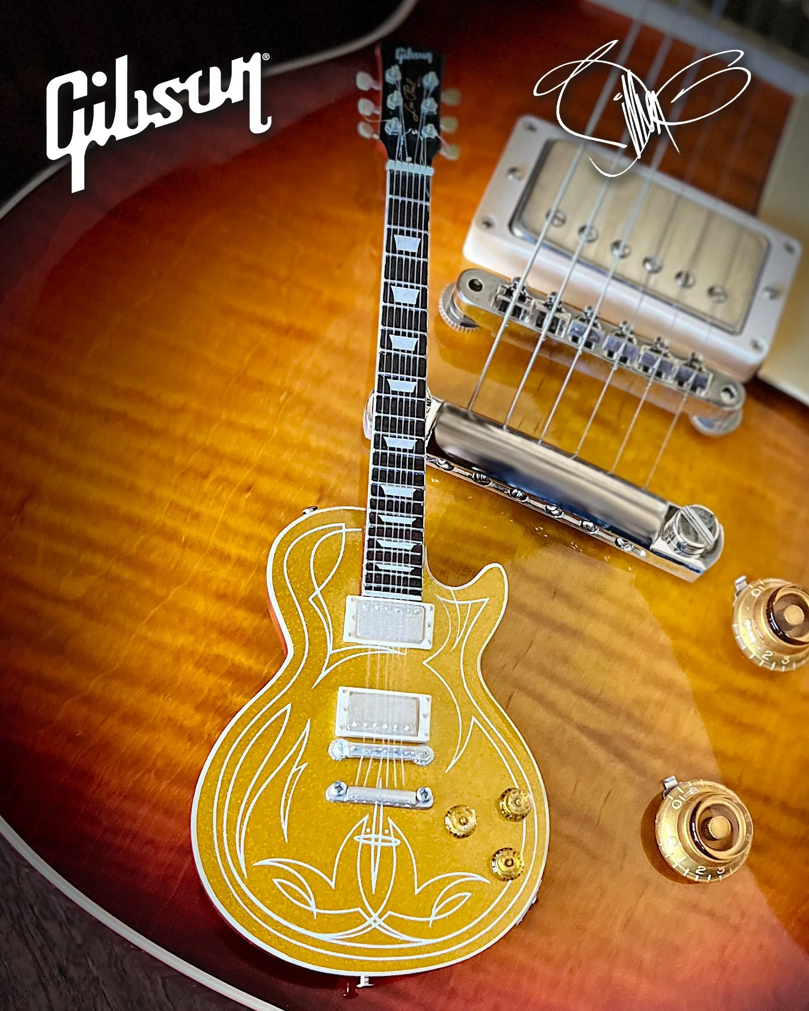 BILLY F GIBBONS OFFICIALLY LICENSED SIGNATURE MINI GUITAR MODEL COLLECTION - SET OF 3 - Image 2