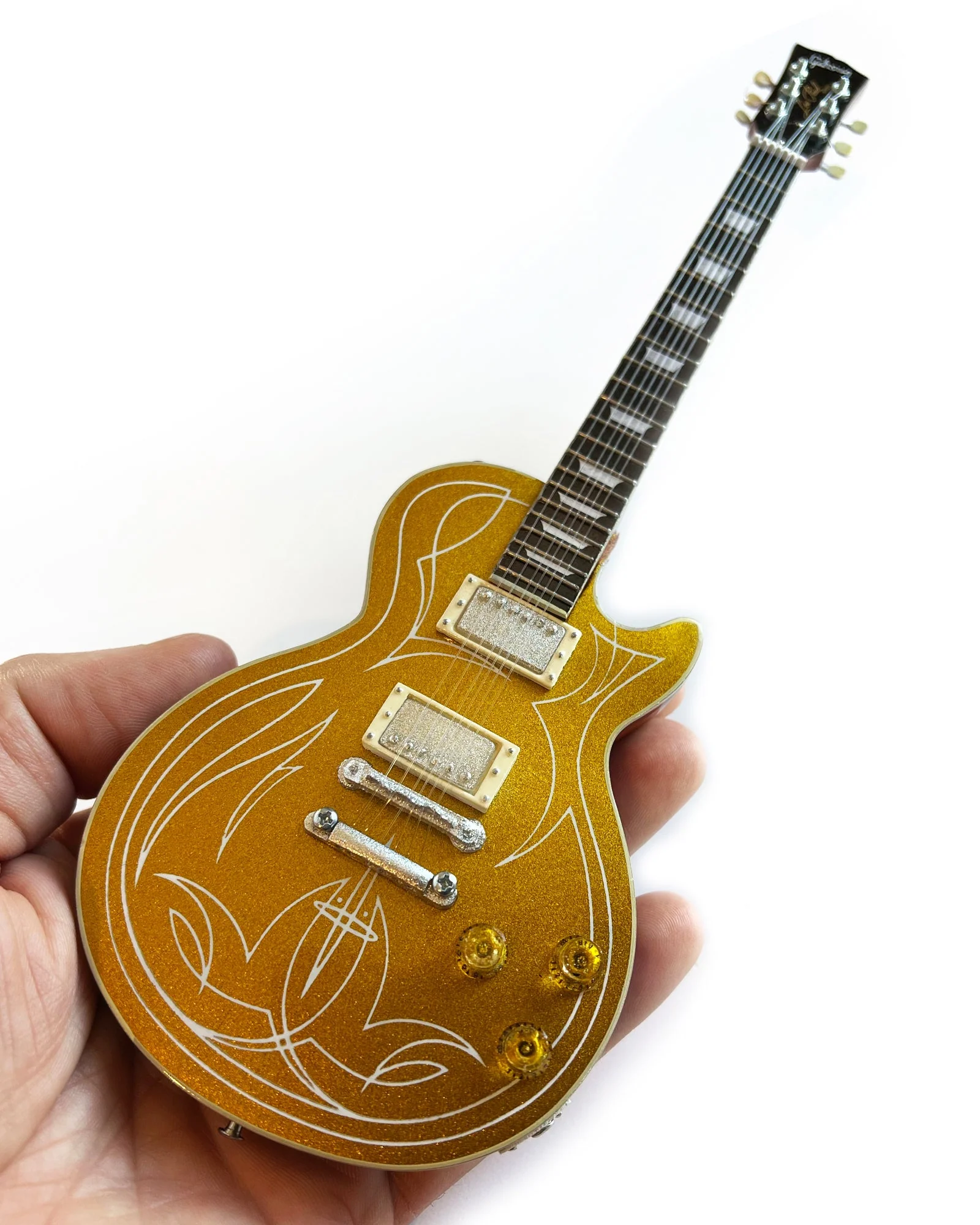 BILLY F GIBBONS "PINSTRIPE" GIBSON LES PAUL GOLDTOP MINI GUITAR MODEL - Image 7