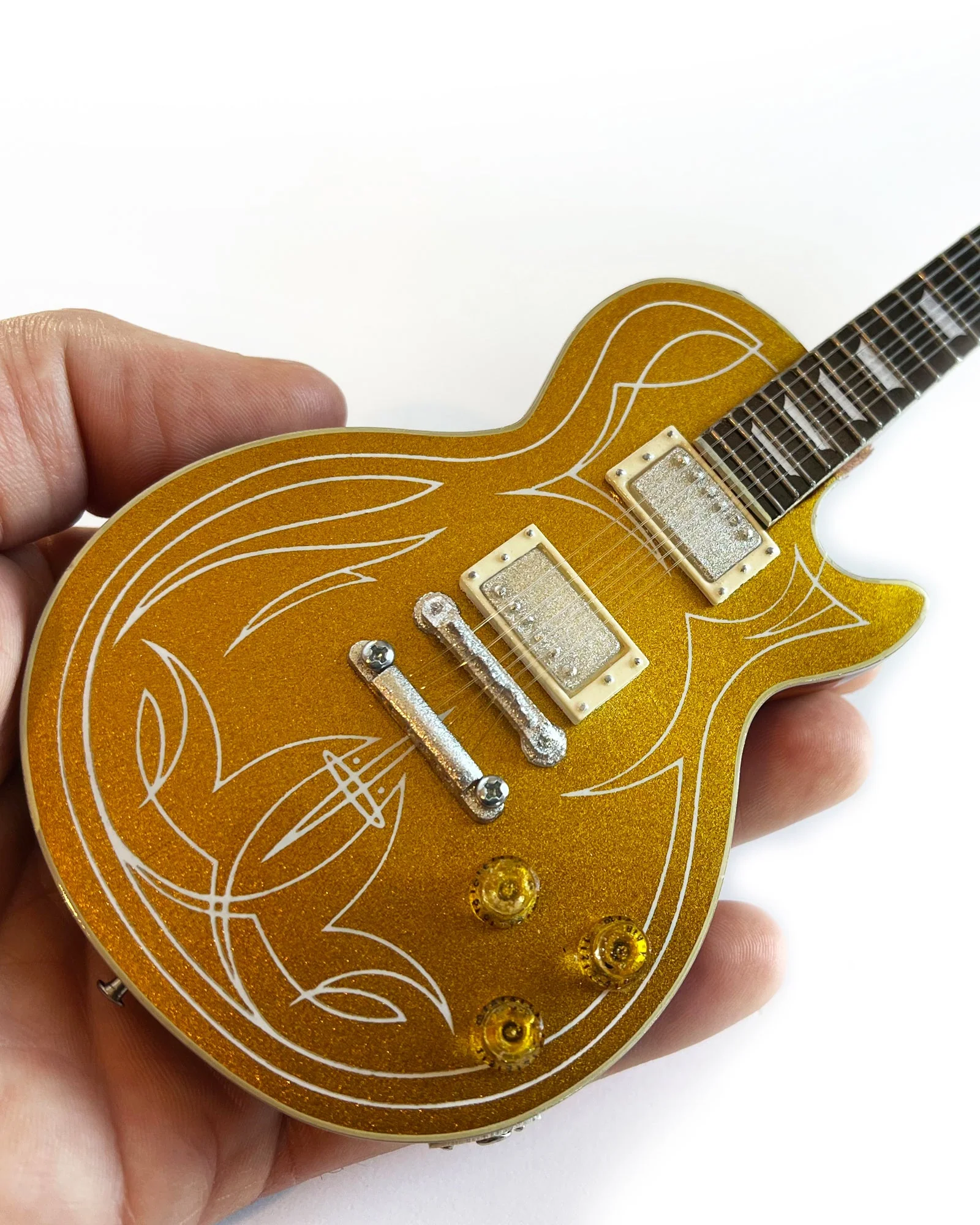 BILLY F GIBBONS "PINSTRIPE" GIBSON LES PAUL GOLDTOP MINI GUITAR MODEL - Image 8