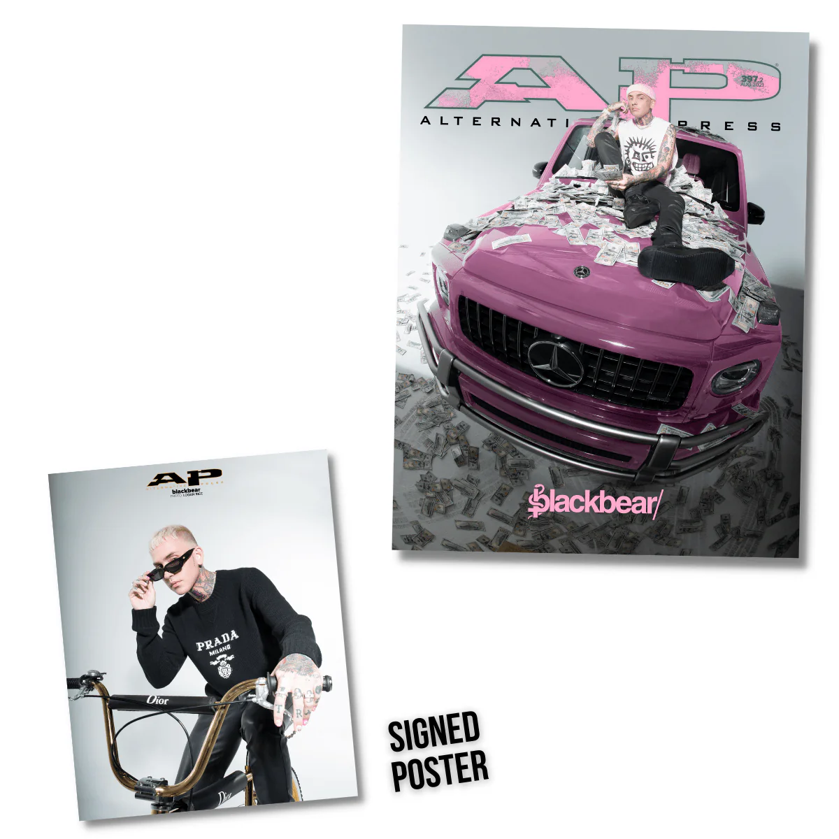 ALTERNATIVE PRESS AUGUST 2021 ISSUE FEATURING BLACKBEAR + SIGNED POSTER BUNDLE