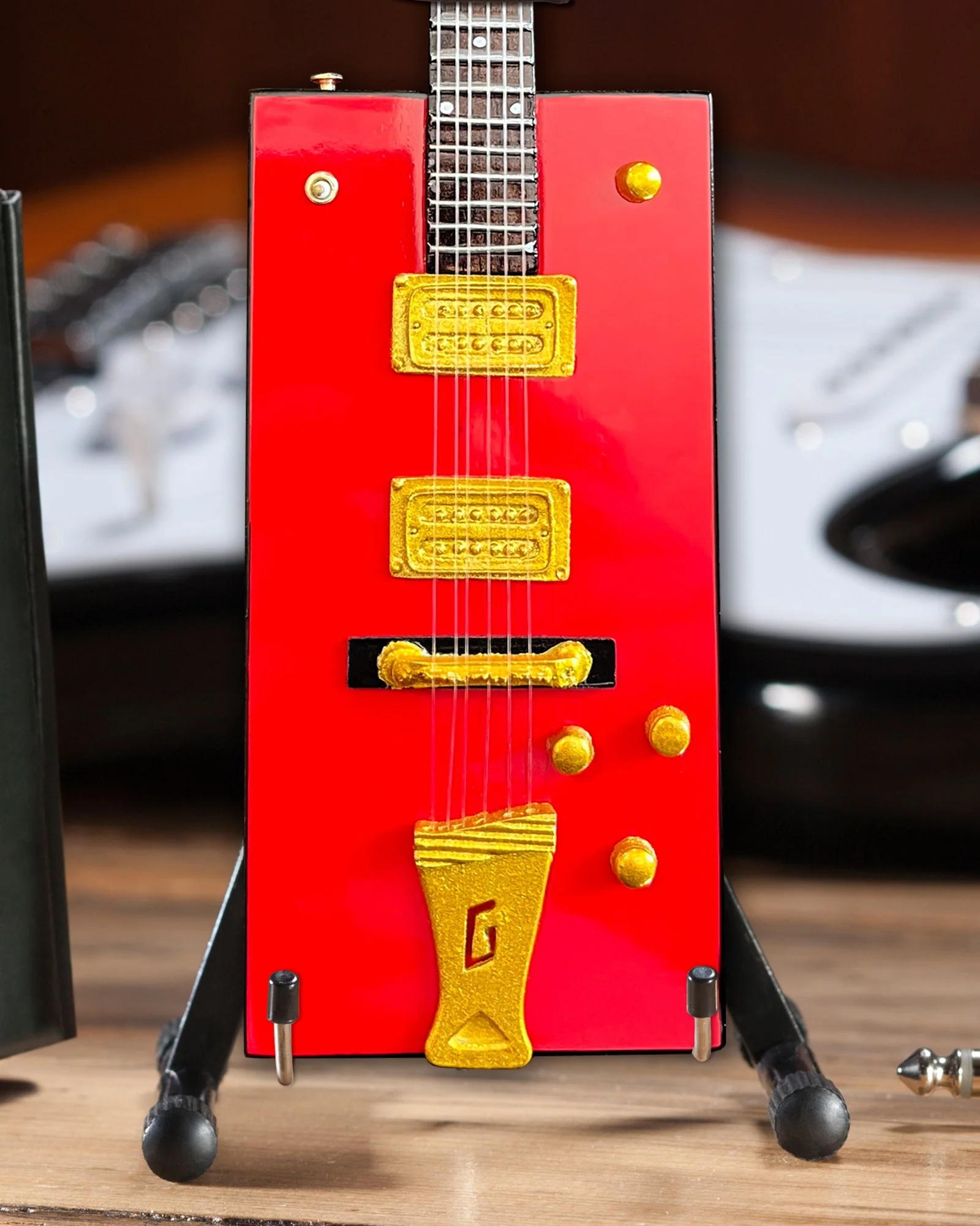 BO DIDDLEY SIGNATURE FIREBIRD RED GRETSCH G6138 BOX MINI GUITAR MODEL - Image 5