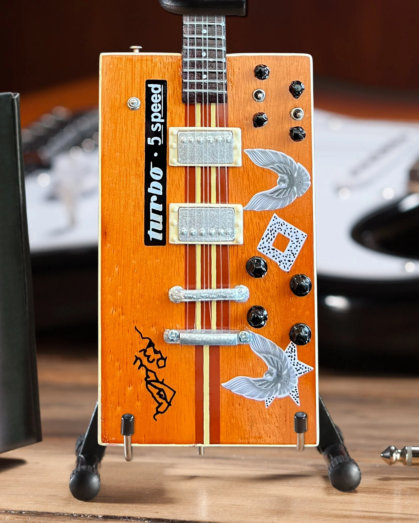 BO DIDDLEY SIGNATURE “TWANG MACHINE” TURBO 5-SPEED KINMAN CUSTOM MINI GUITAR MODEL - Image 4