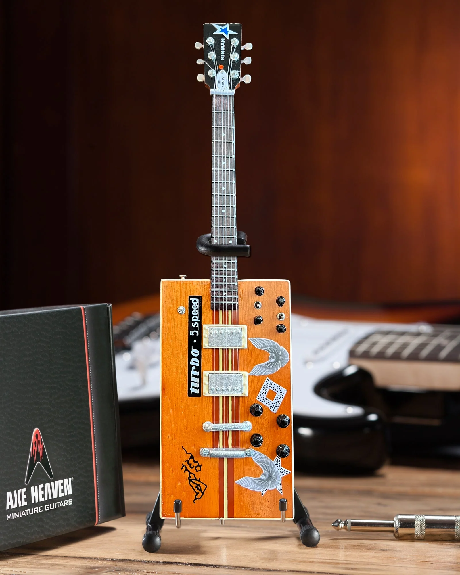 BO DIDDLEY SIGNATURE “TWANG MACHINE” TURBO 5-SPEED KINMAN CUSTOM MINI GUITAR MODEL - Image 5