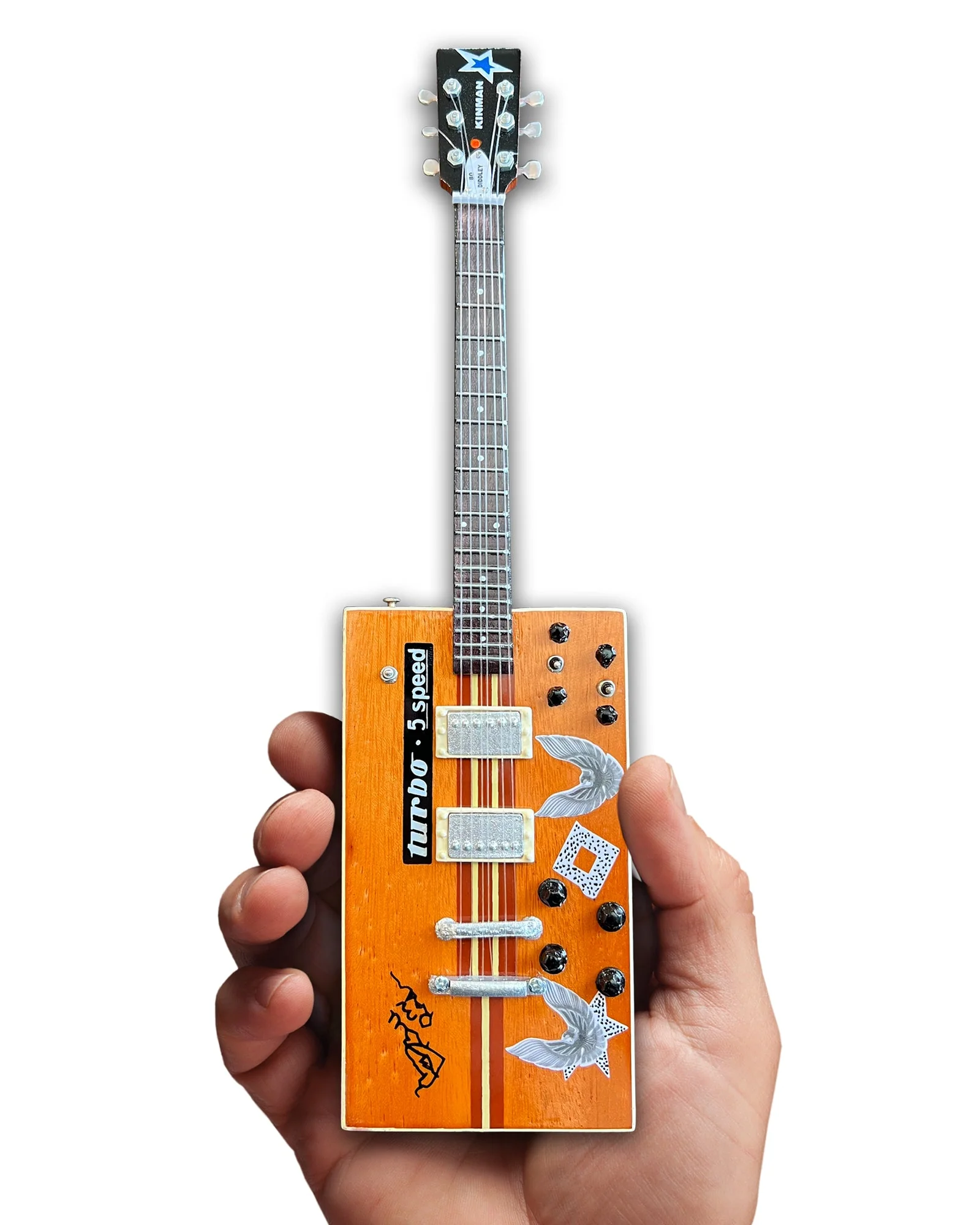 BO DIDDLEY SIGNATURE “TWANG MACHINE” TURBO 5-SPEED KINMAN CUSTOM MINI GUITAR MODEL - Image 7