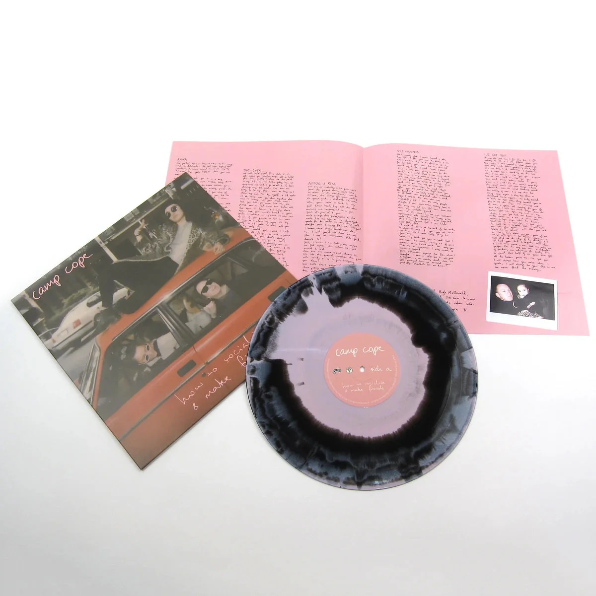 CAMP COPE 'HOW TO SOCIALIZE & MAKE FRIENDS' LP - BABY PINK/BLACK/SWIRL - Image 3