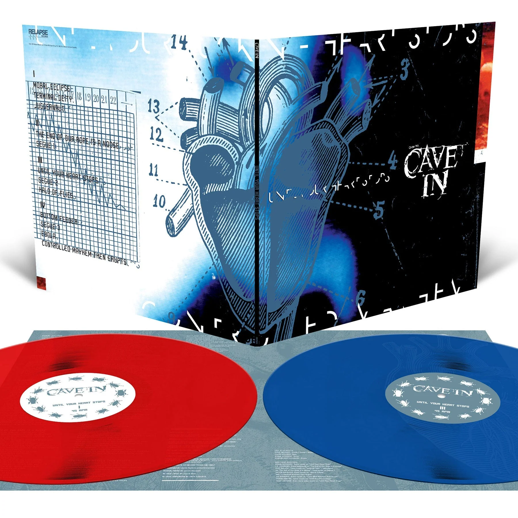 CAVE IN 'UNTIL YOUR HEART STOPS' 2LP - BLOOD RED/SEA BLUE