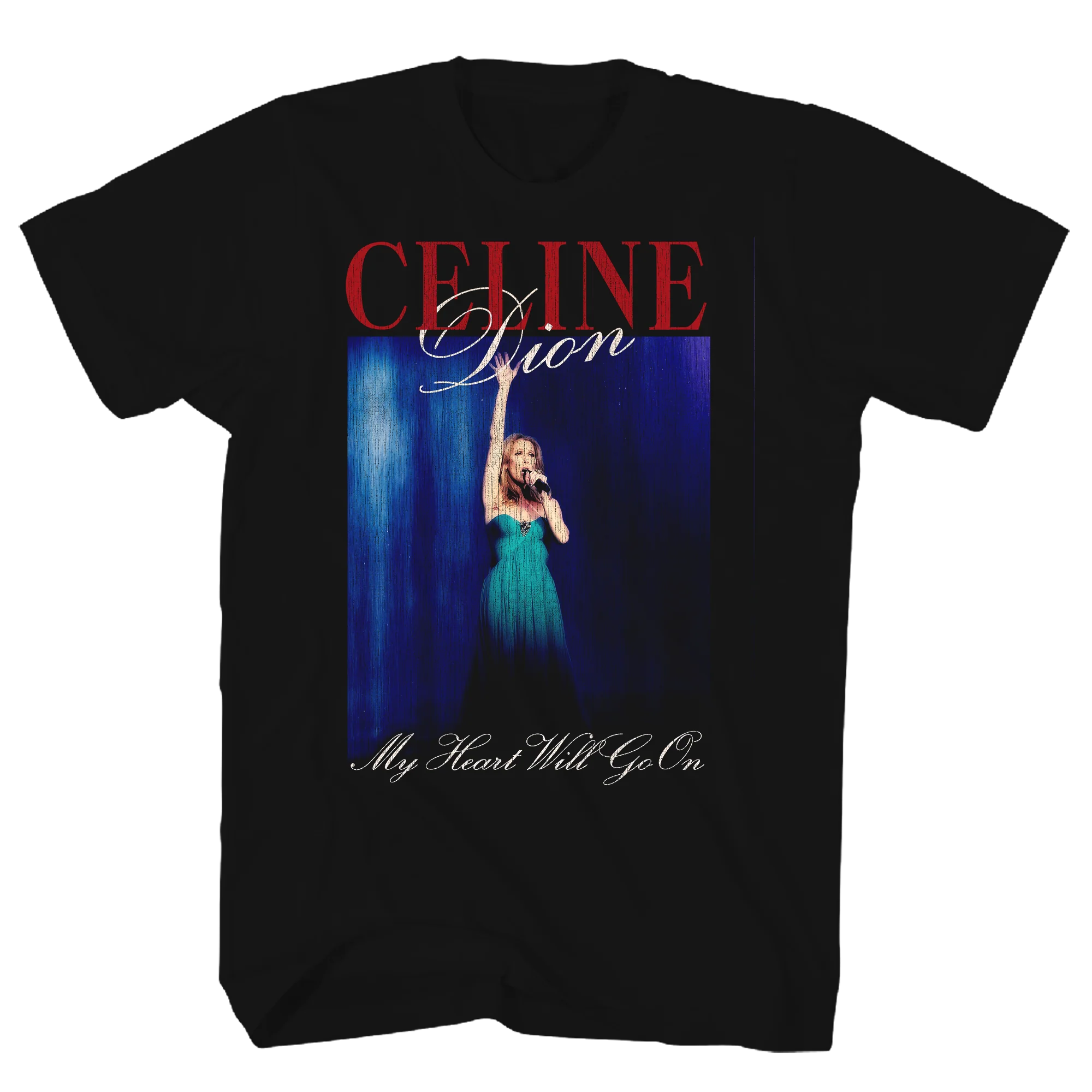 CELINE DION MY HEART WILL GO ON BLACK TEE