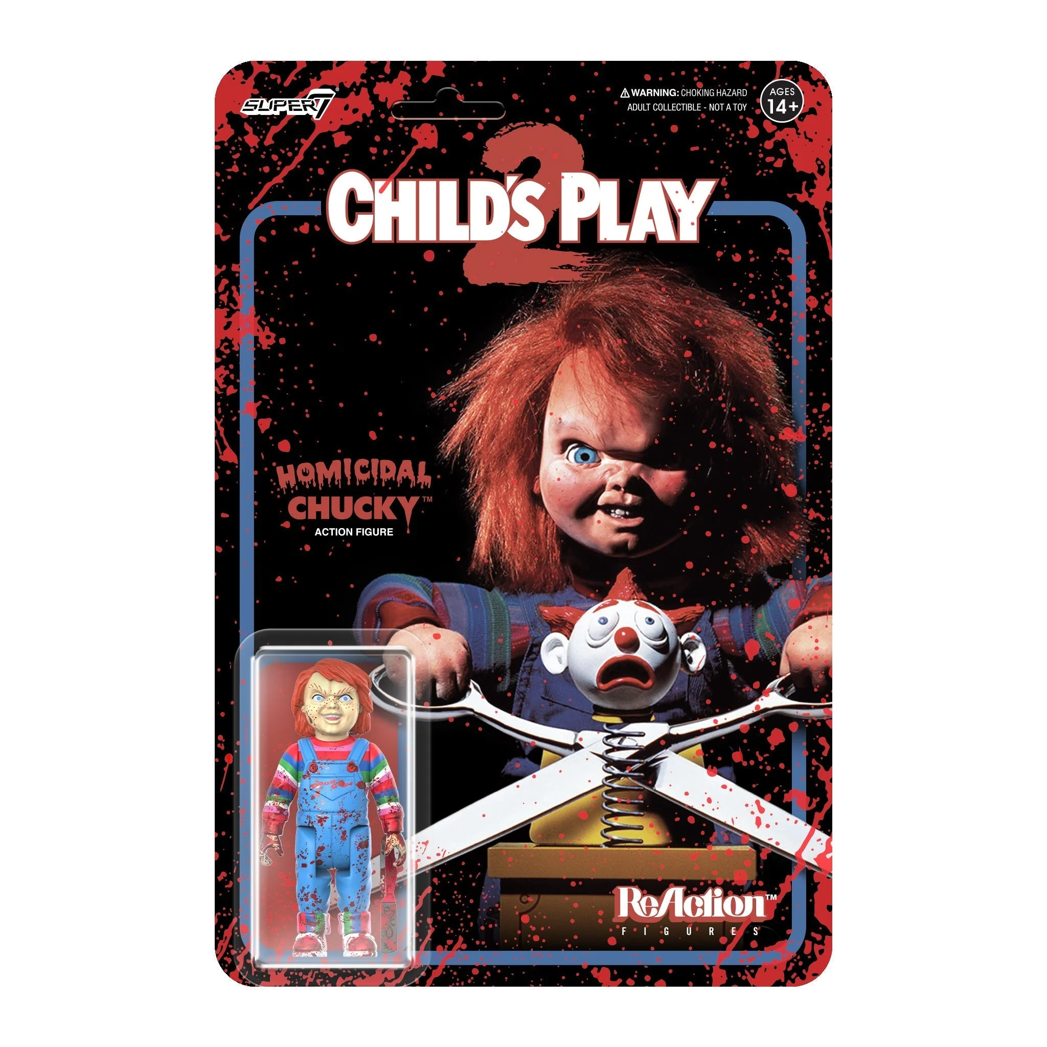 CHILD'S PLAY REACTION FIGURE WAVE 2 - HOMICIDAL CHUCKY - BLOOD SPLATTER