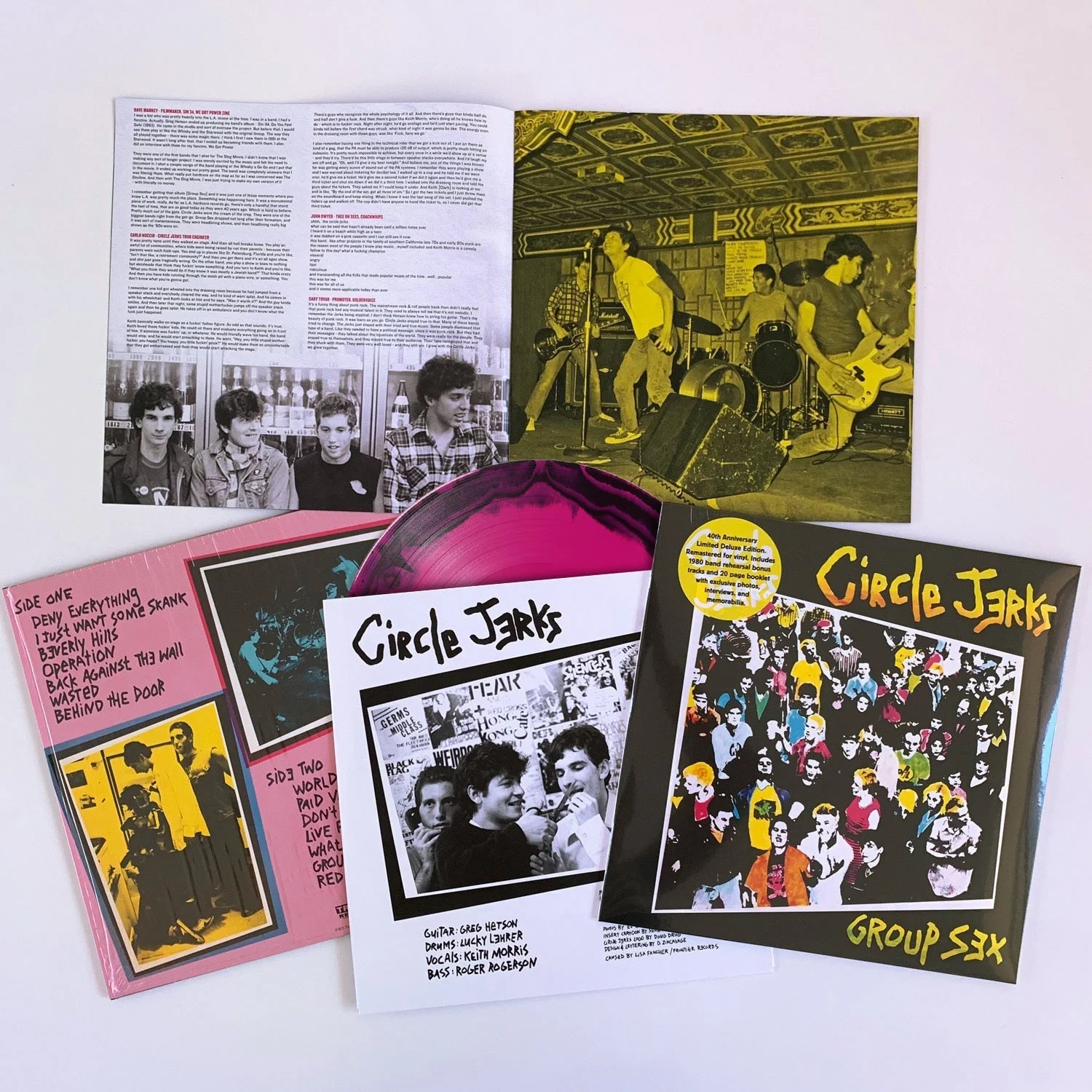 CIRCLE JERKS ‘GROUP SEX’ 40TH ANNIVERSARY EDITION LP - BLACK/PINK - Image 2