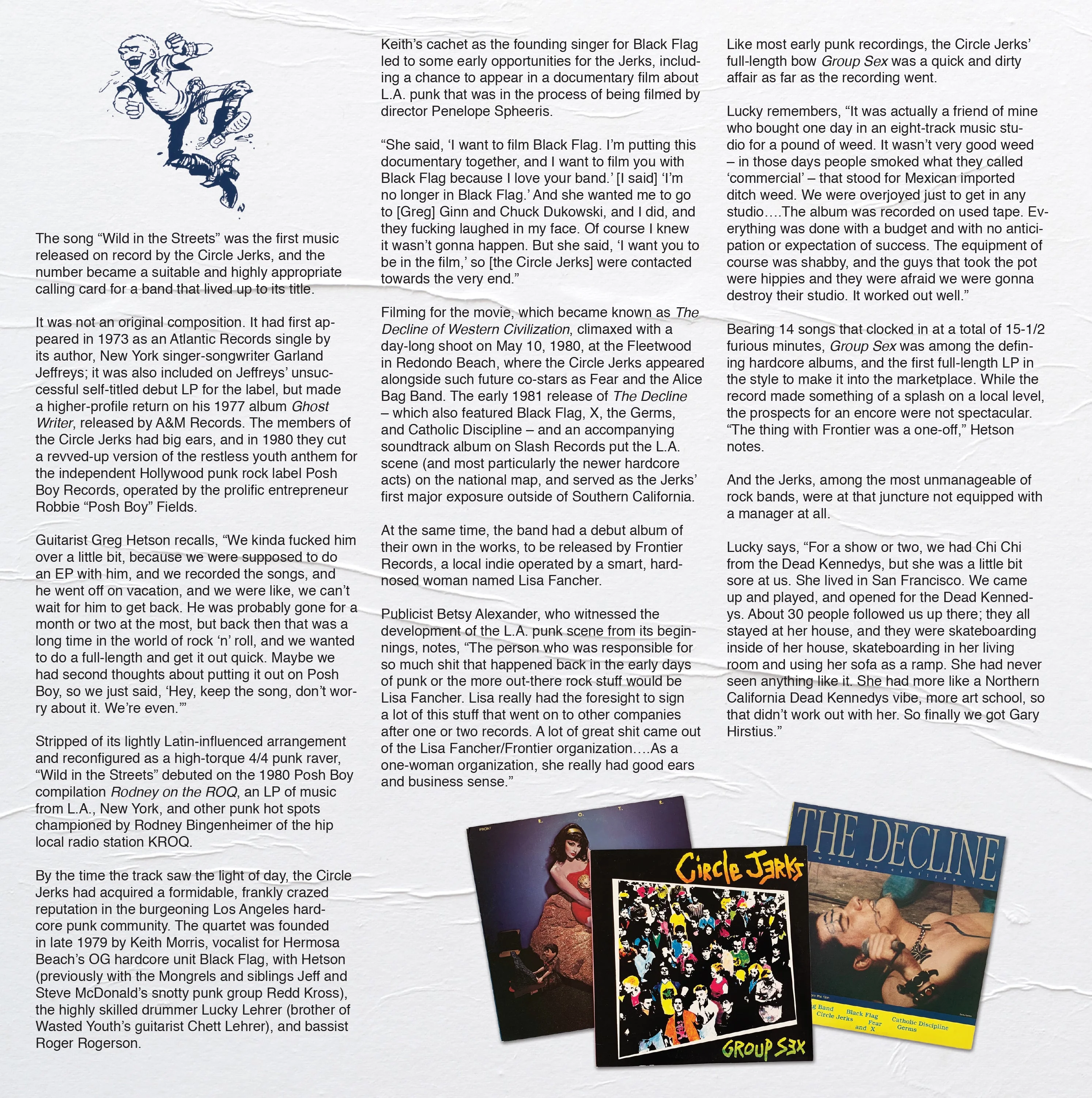 CIRCLE JERKS ‘WILD IN THE STREETS’ 40TH ANNIVERSARY EDITION LP - EXCLUSIVE - LTD. 1000 - WHITE/PINK - Image 7