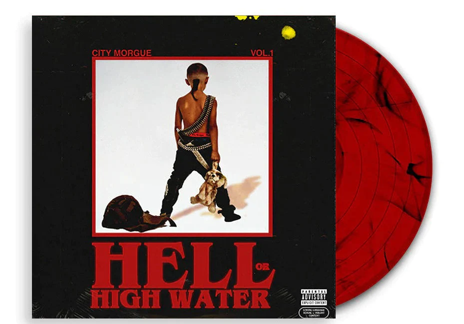CITY MORGUE ‘VOL. 1 HELL OR HIGH WATER’ LP - EXCLUSIVE - LTD. 500 - CLEAR RED/BLACK/SWIRL - Image 2