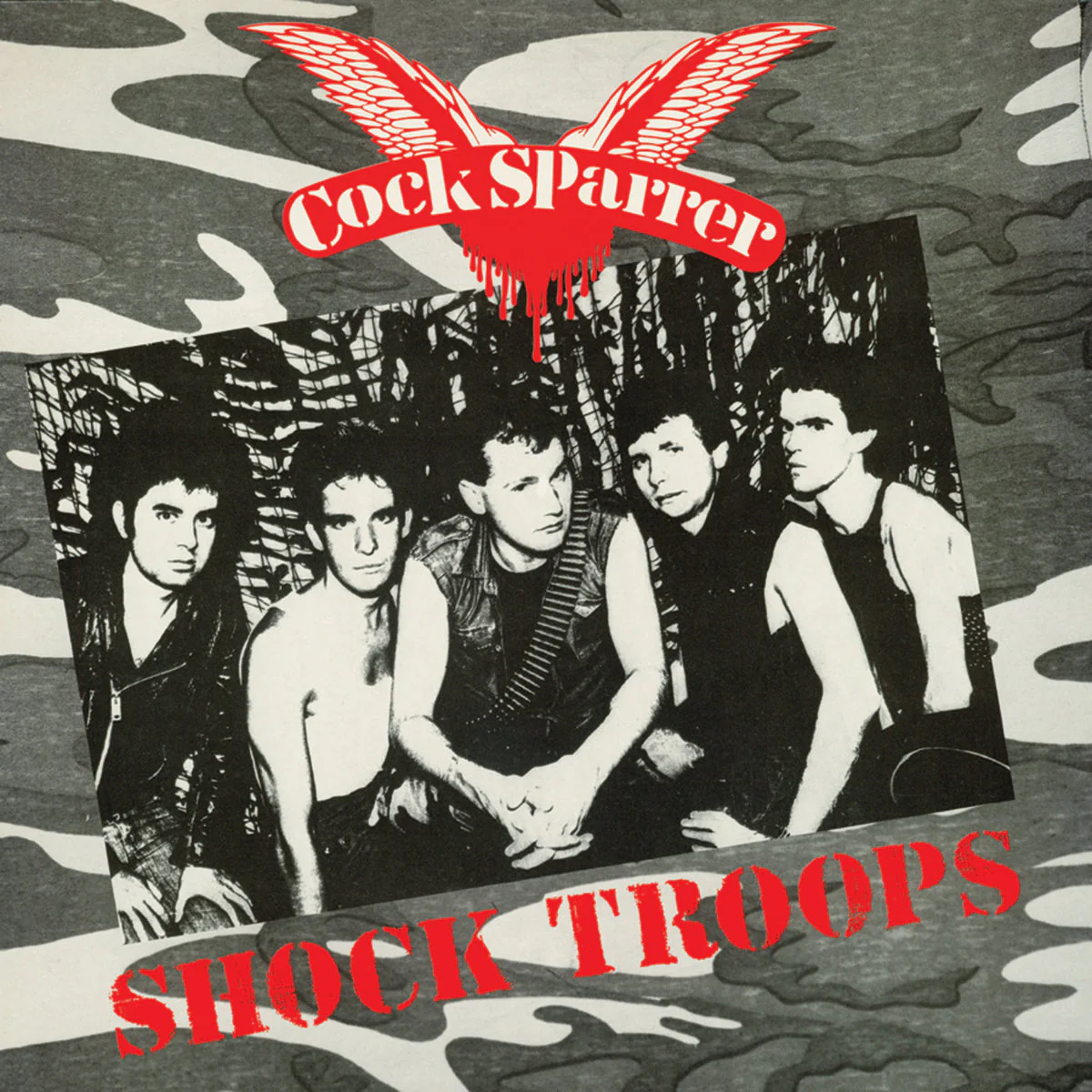 COCK SPARRER 'SHOCK TROOPS' LP - LTD. - CLEAR/GREEN/GOLD/WHITE/SPLATTER - Image 2