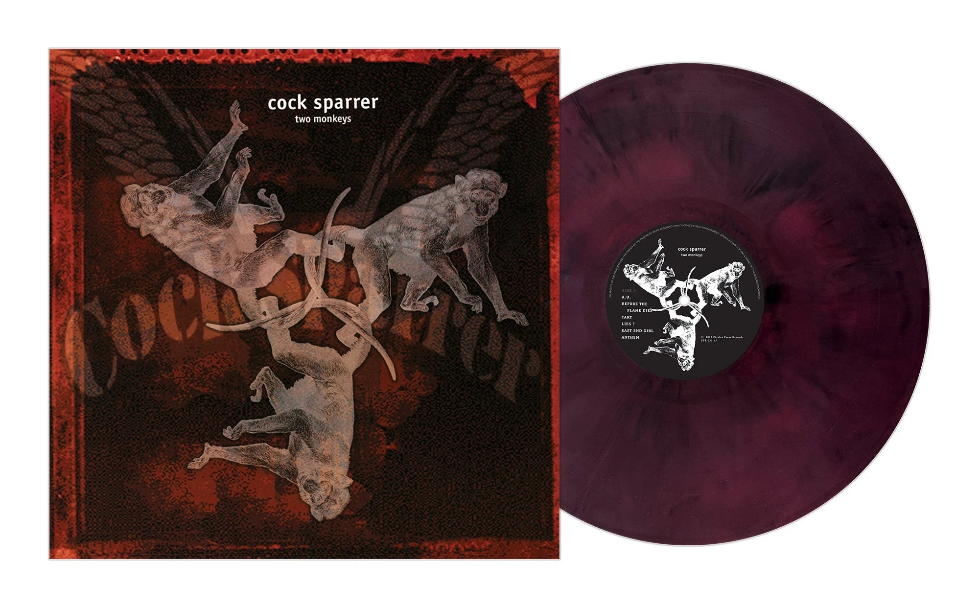 COCK SPARRER 'TWO MONKEYS' LP - BEER MARBLE