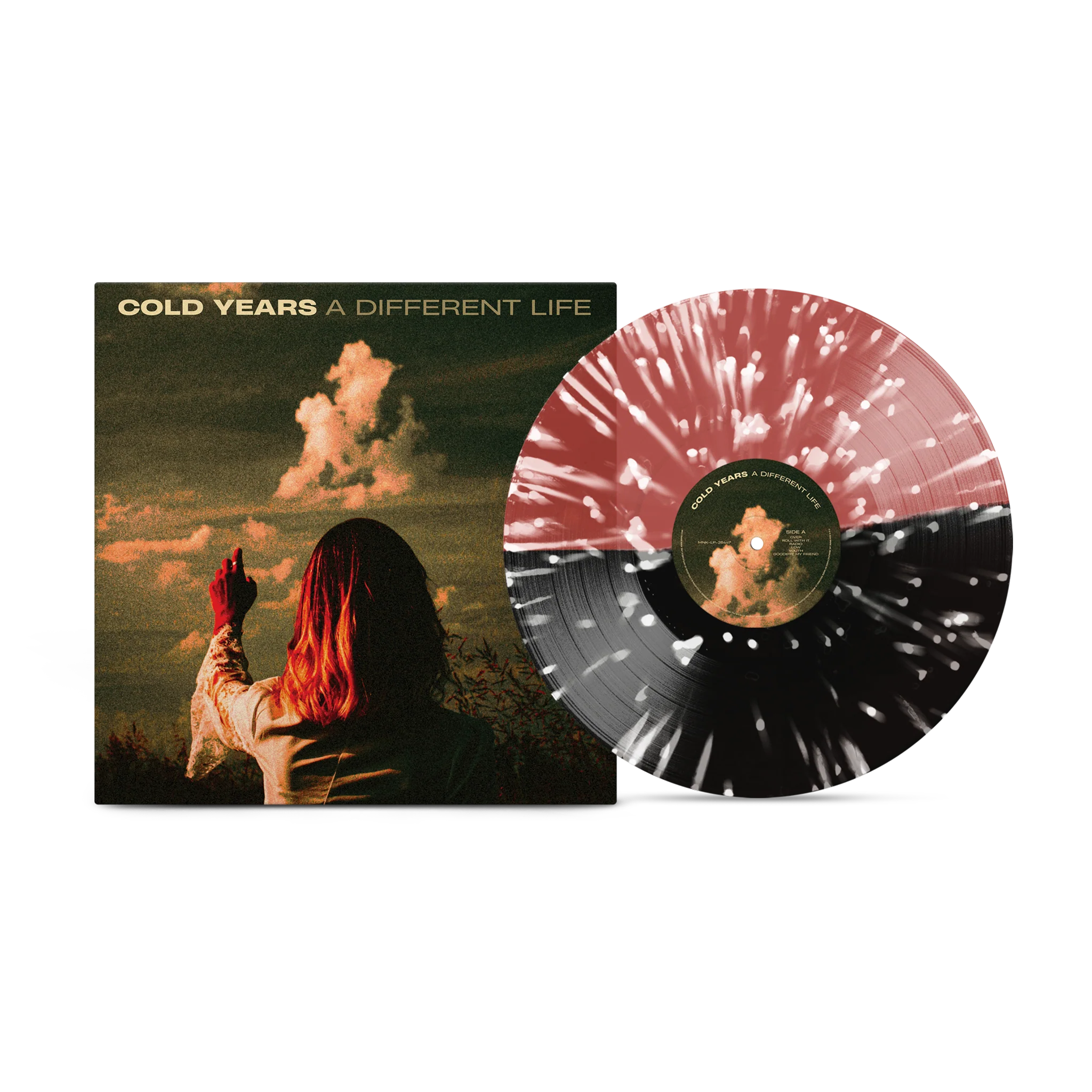COLD YEARS 'A DIFFERENT LIFE' LP (Half Black, Half Blood Red w/ White Splatter Vinyl)