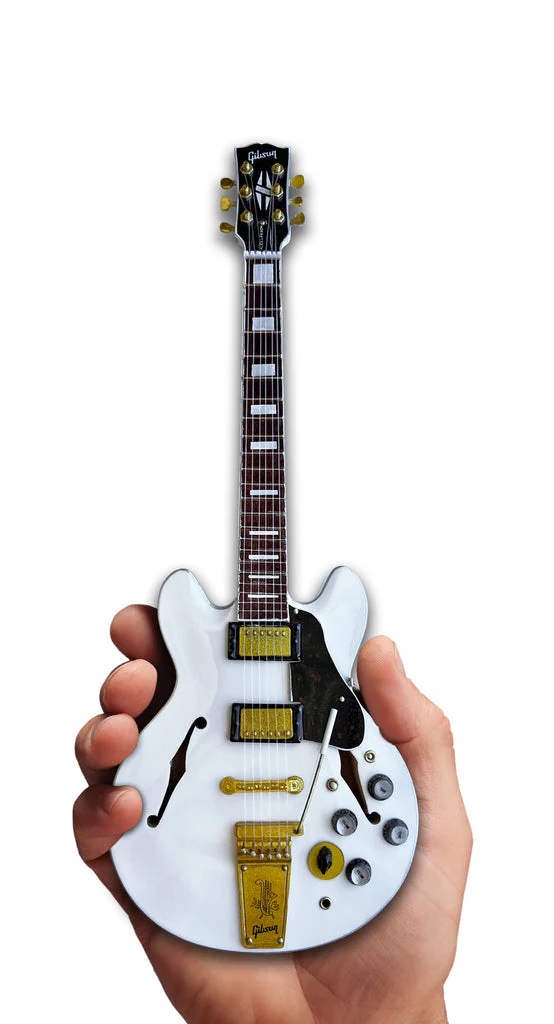 RUSH - ALEX LIFESON - GIBSON ES-355 ALPINE WHITE MINI GUITAR MODEL - Image 2