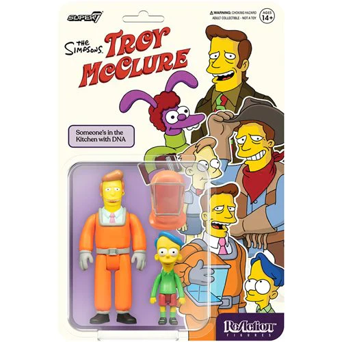 THE SIMPSONS REACTION WAVE 2 'TROY MCCLURE (SOMEONE'S IN THE KITCHEN WITH DNA)' ACTION FIGURE