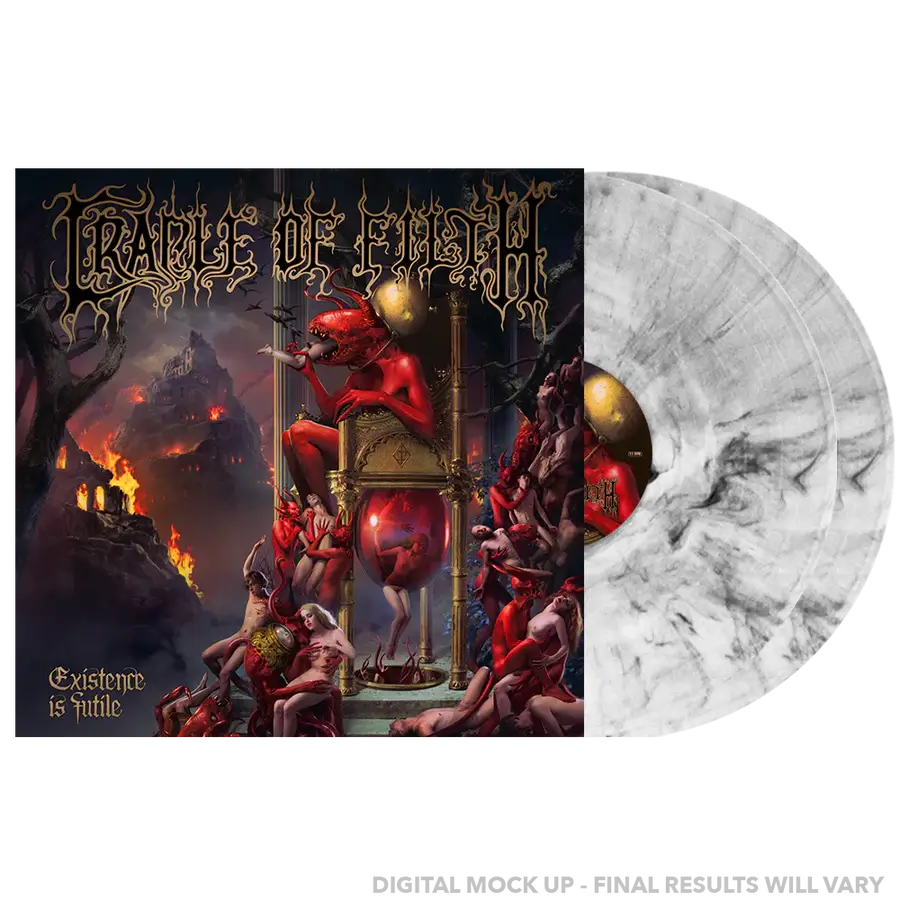 CRADLE OF FILTH ‘EXISTENCE IS FUTILE’ 2LP - EXCLUSIVE - LTD. 400 - BLACK/WHITE/MARBLE - Image 2