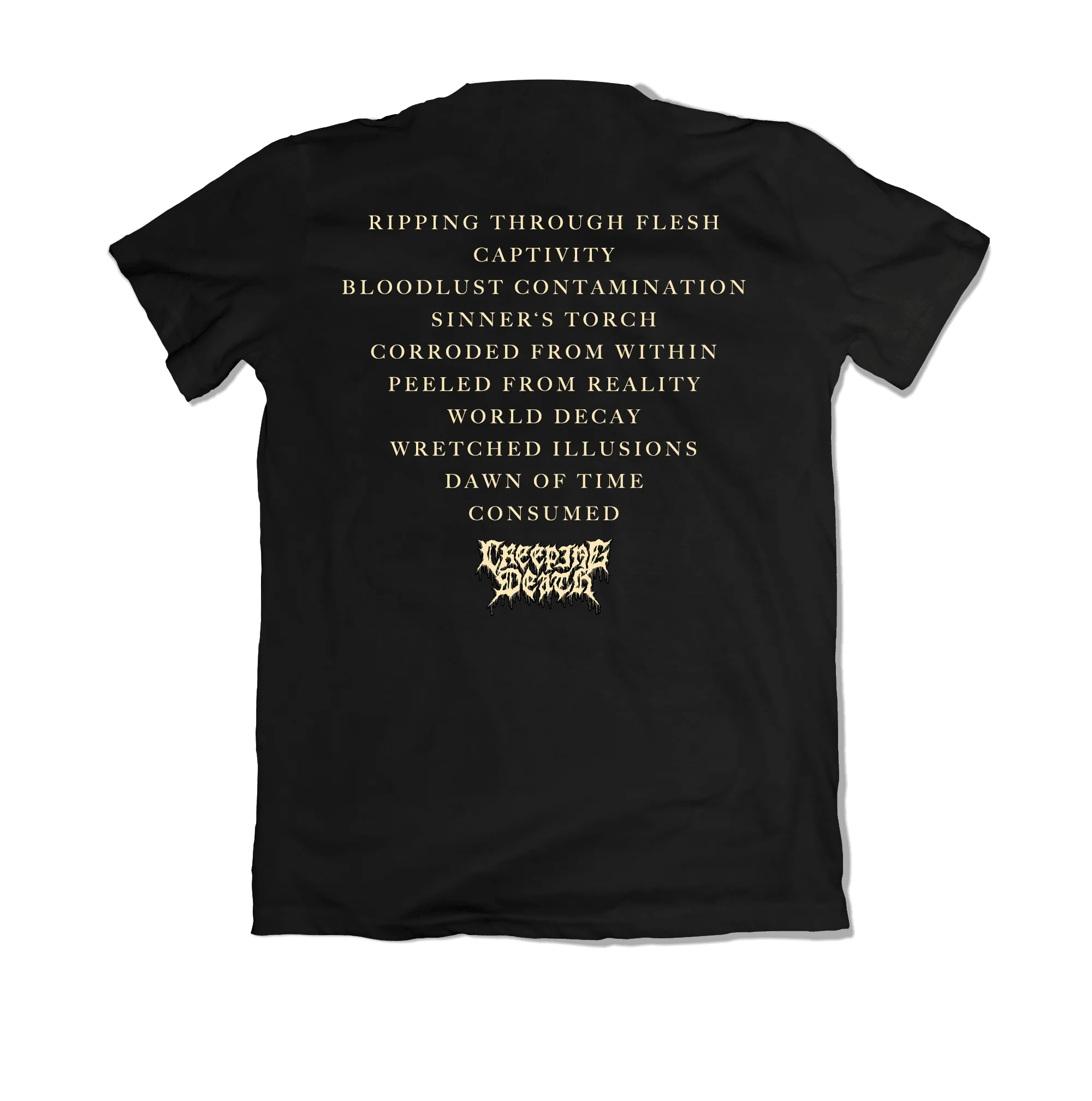 CREEPING DEATH WRETCHED ILLUSIONS ALBUM ART T-SHIRT - Image 3