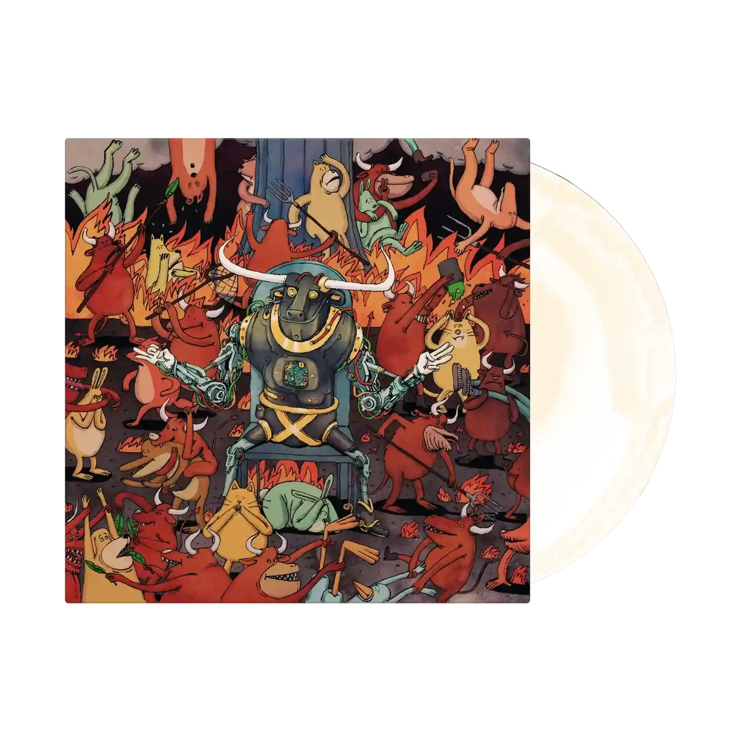 DANCE GAVIN DANCE ‘AFTERBURNER’ LP - EXCLUSIVE - LTD. 666 - WHITE/BONE - Image 2