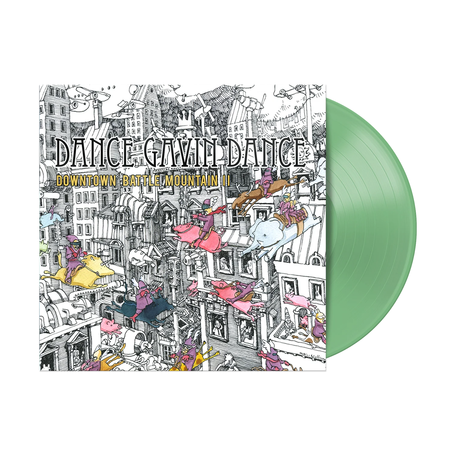 DANCE GAVIN DANCE 'DOWNTOWN BATTLE MOUNTAIN II' LP - EXCLUSIVE - LTD. 500 - KELLY GREEN