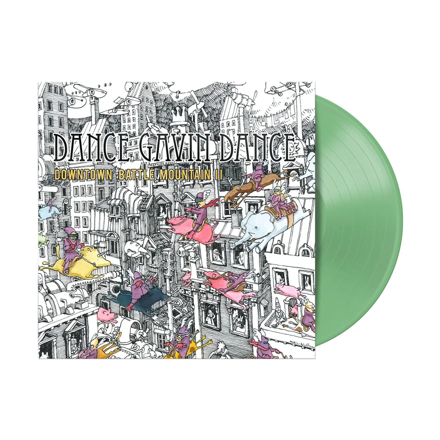 DANCE GAVIN DANCE 'DOWNTOWN BATTLE MOUNTAIN II' LP - EXCLUSIVE - LTD. 500 - KELLY GREEN - Image 2