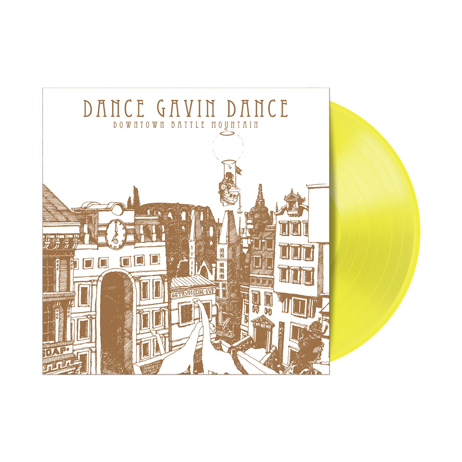 DANCE GAVIN DANCE 'DOWNTOWN BATTLE MOUNTAIN' LP - EXCLUSVIE - LTD. 500 - NEON YELLOW