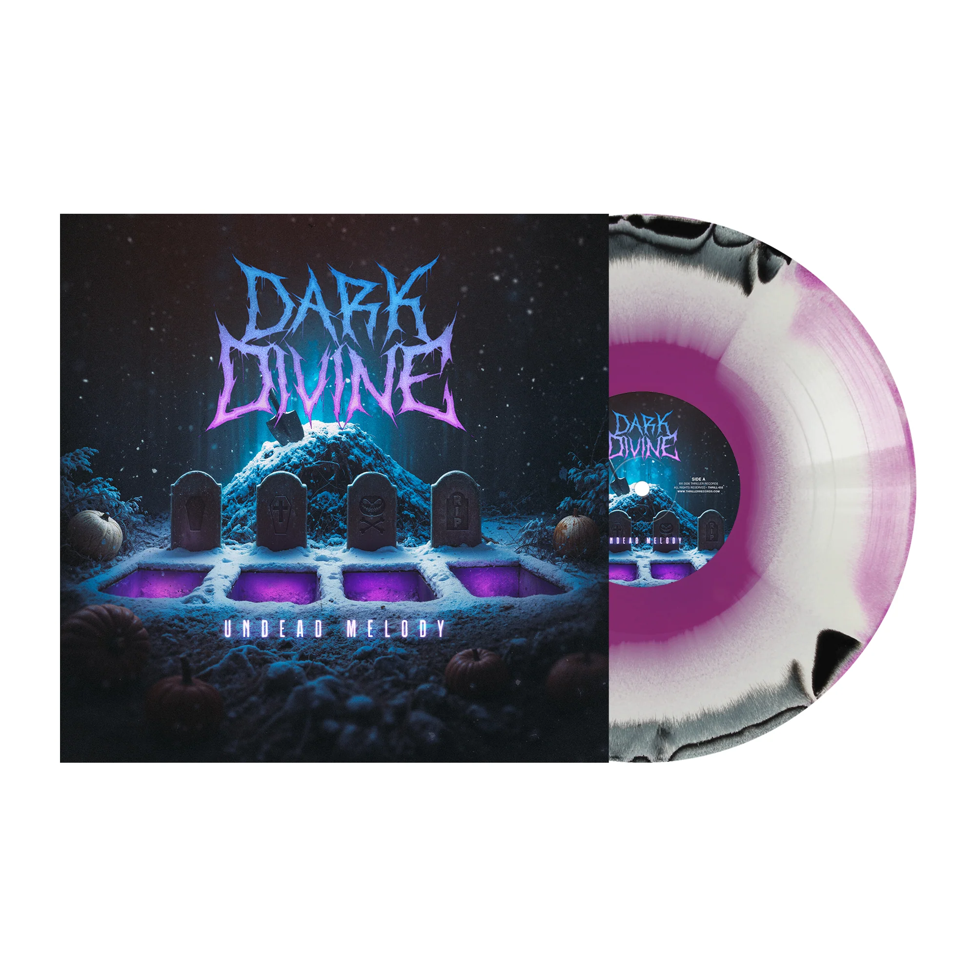 DARK DIVINE 'UNDEAD MELODY' LP (Limited Edition “ Only 400 Made, Black, White & Purple Smush Vinyl)