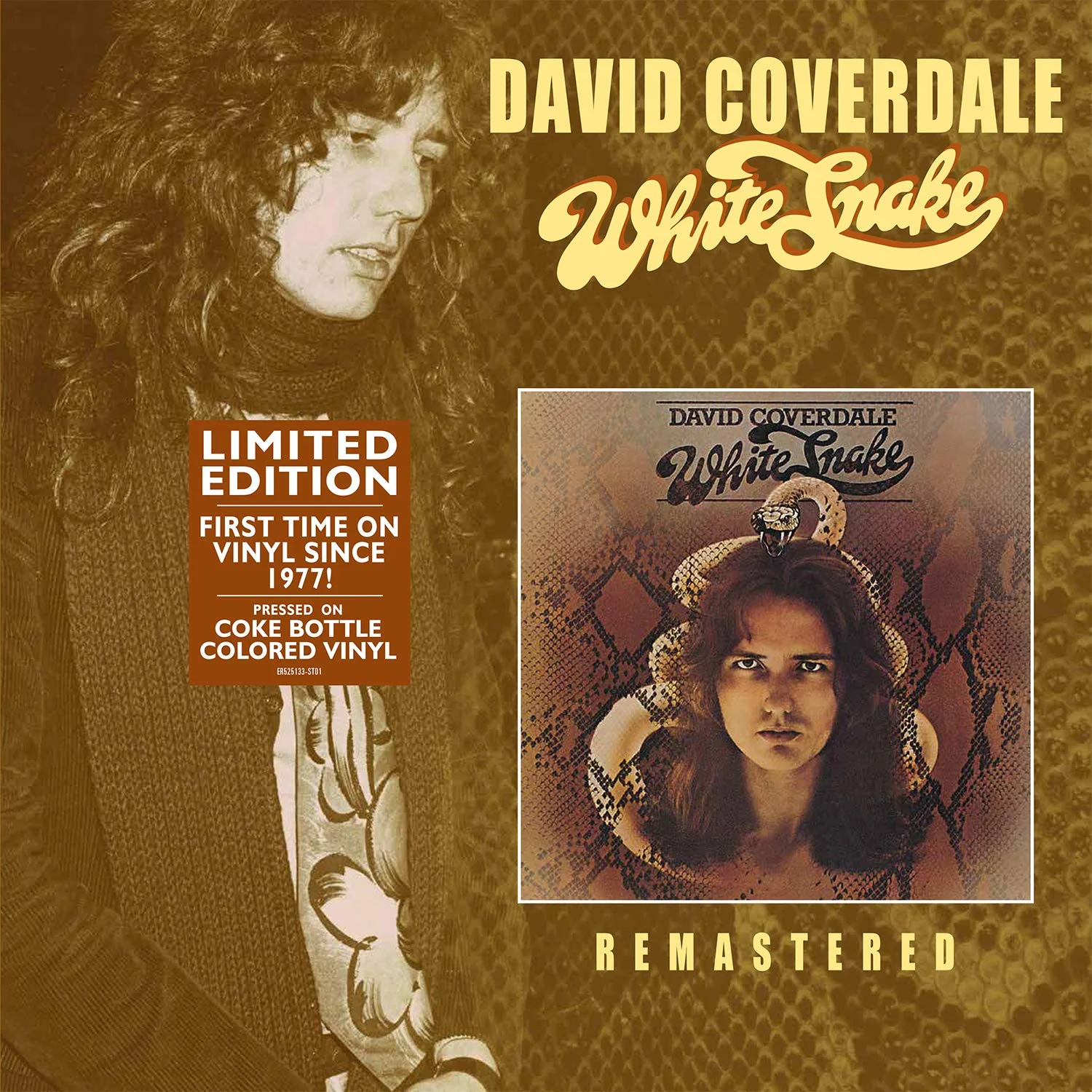 DAVID COVERDALE 'WHITE SNAKE' LP - COKE BOTTLE CLEAR