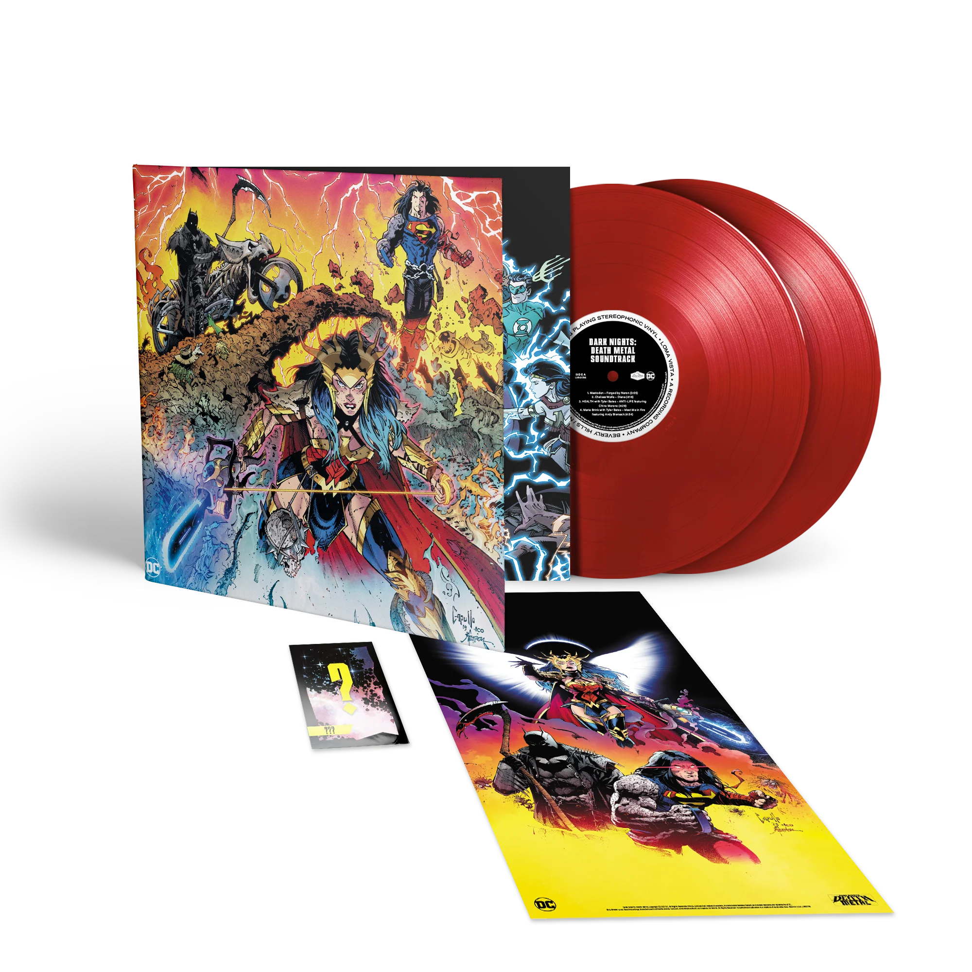 DC DARK NIGHTS: DEATH METAL SOUNTRACK 2LP BUNDLE (Red or Yellow Vinyl, Limited to 500 Each)
