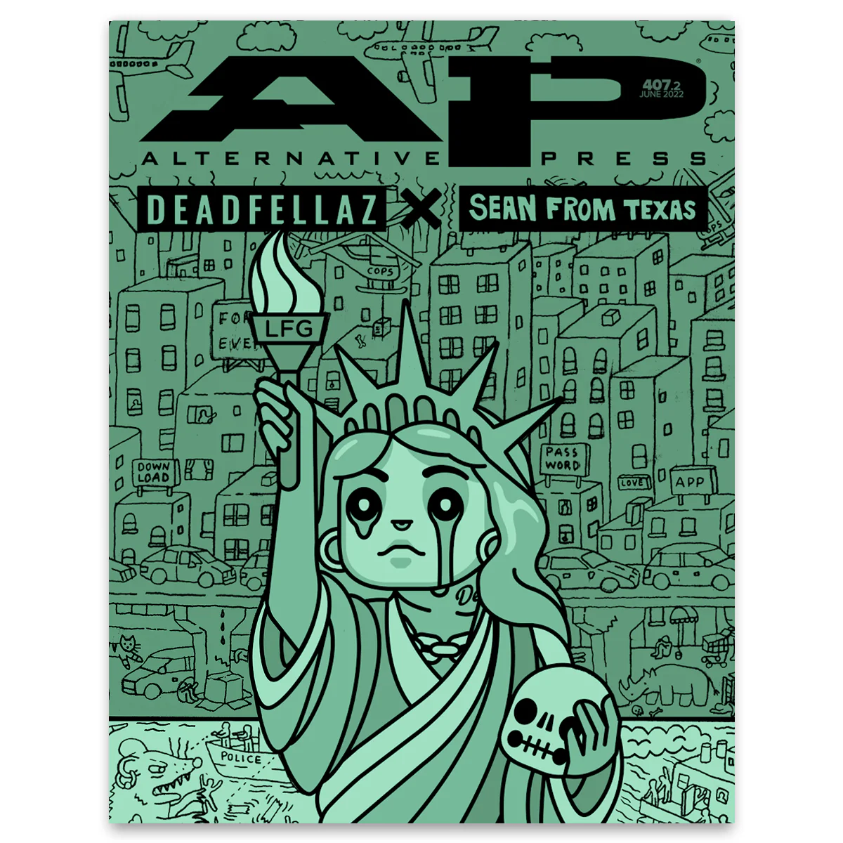 ALTERNATIVE PRESS JUNE 2022 ISSUE FEATURING DEADFELLAZ X SEAN FROM TEXAS